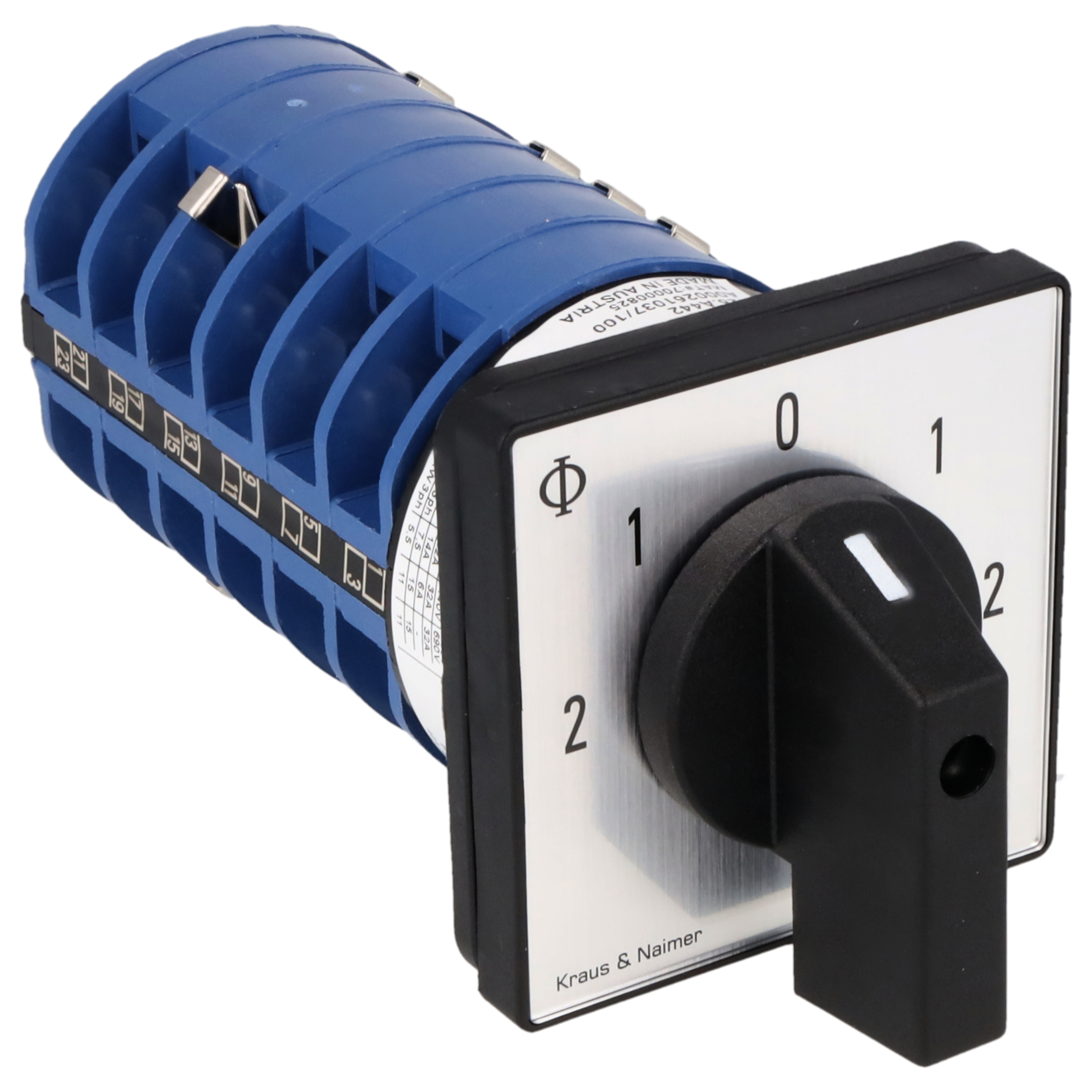 Reversing motor switch; 2-1-0-1-2; Panel mounting 4-hole