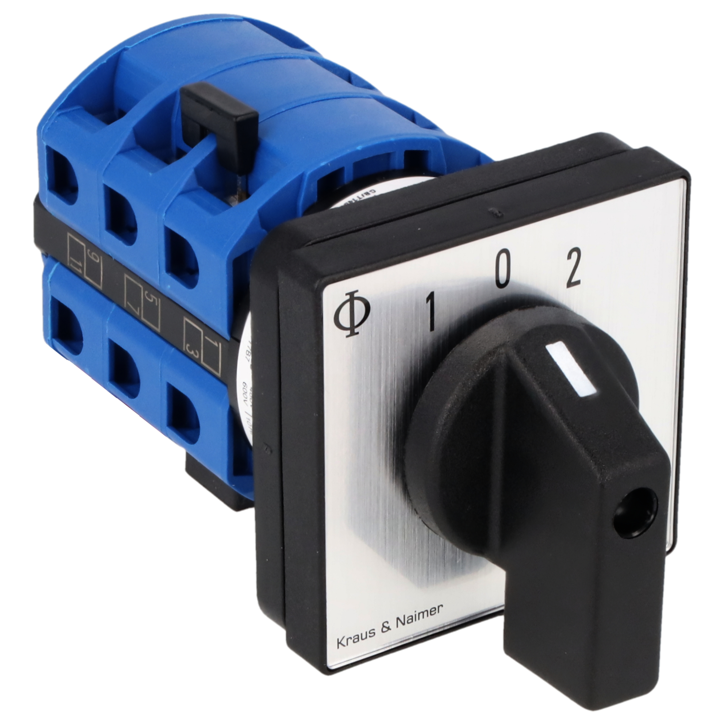 Wendeumschalter m.0, RZ; 3-polig; 1-0-1; Fronteinbau 4-Loch