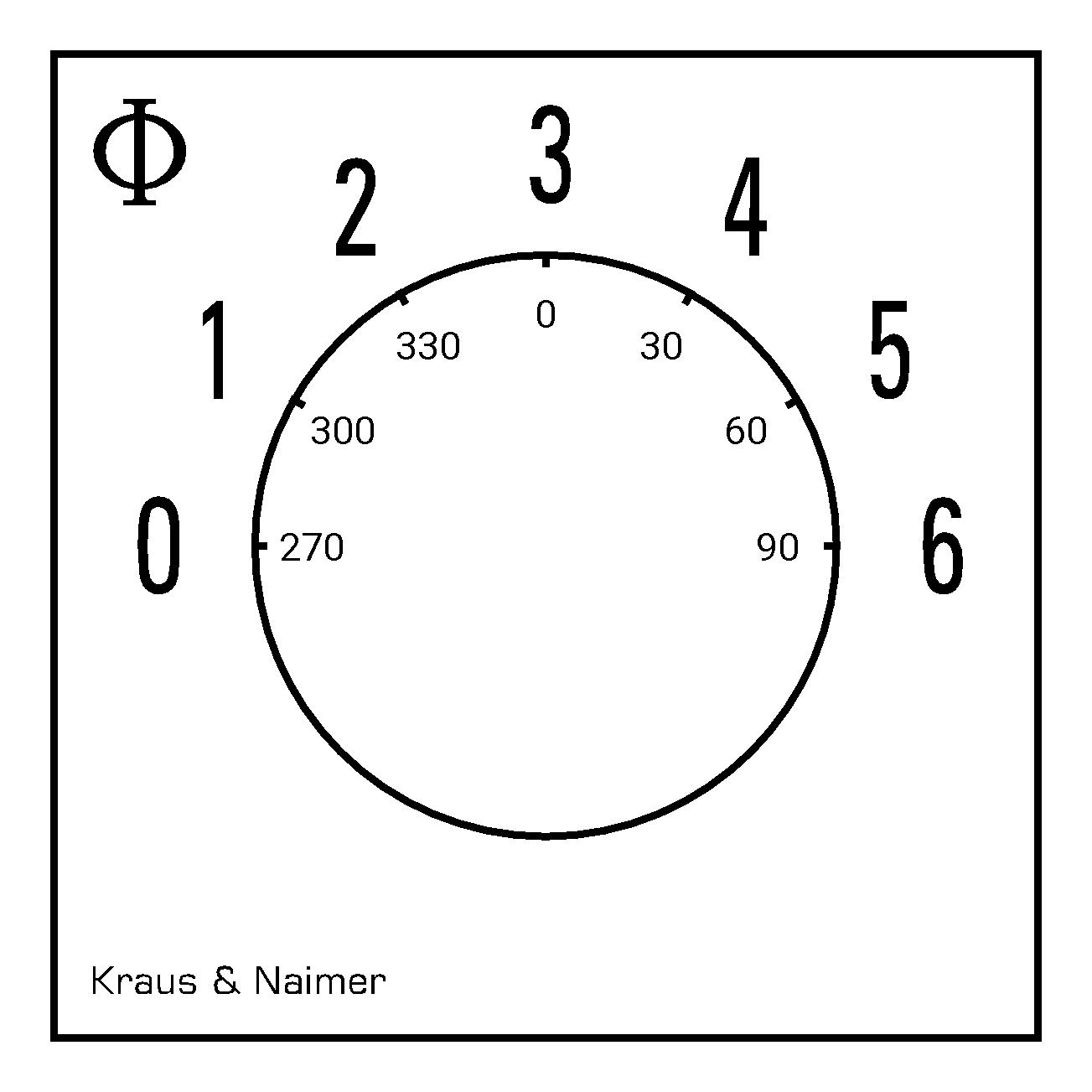 Multi-step switch 0-6; 1-pole; 0->6; Panel mounting 4-hole