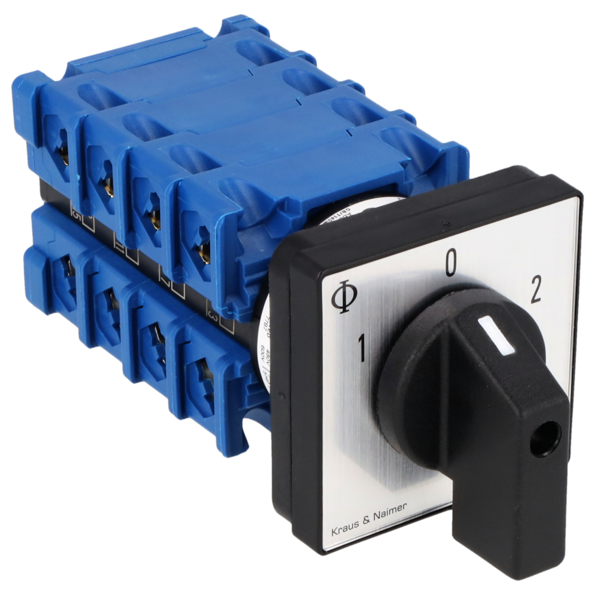 Changeover switch w. OFF; 4-pole; 1-0-2; Panel mounting 4-hole