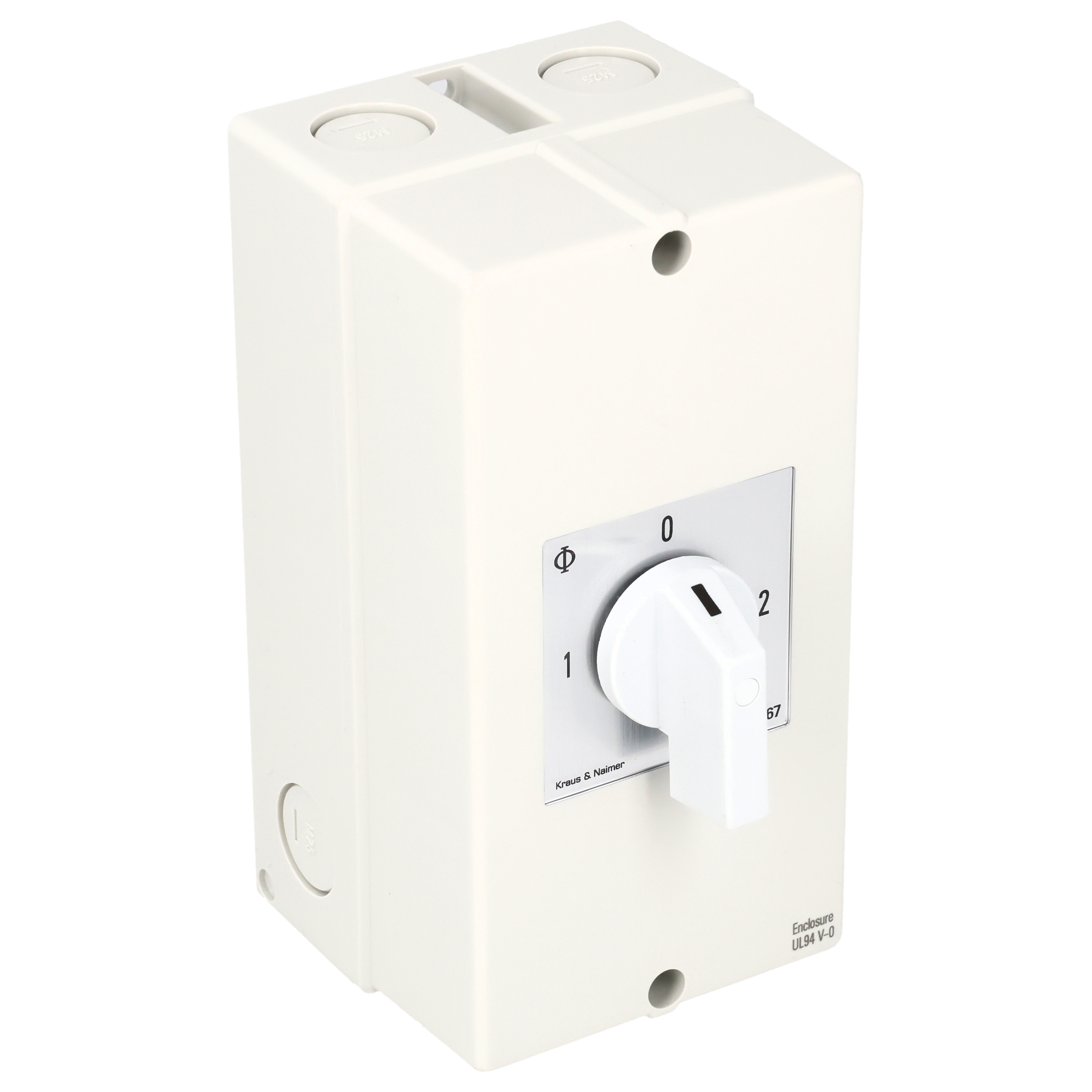 Changeover switch w. OFF; 3-pole; NETZ-0-NOTSTROM; Plastic housing