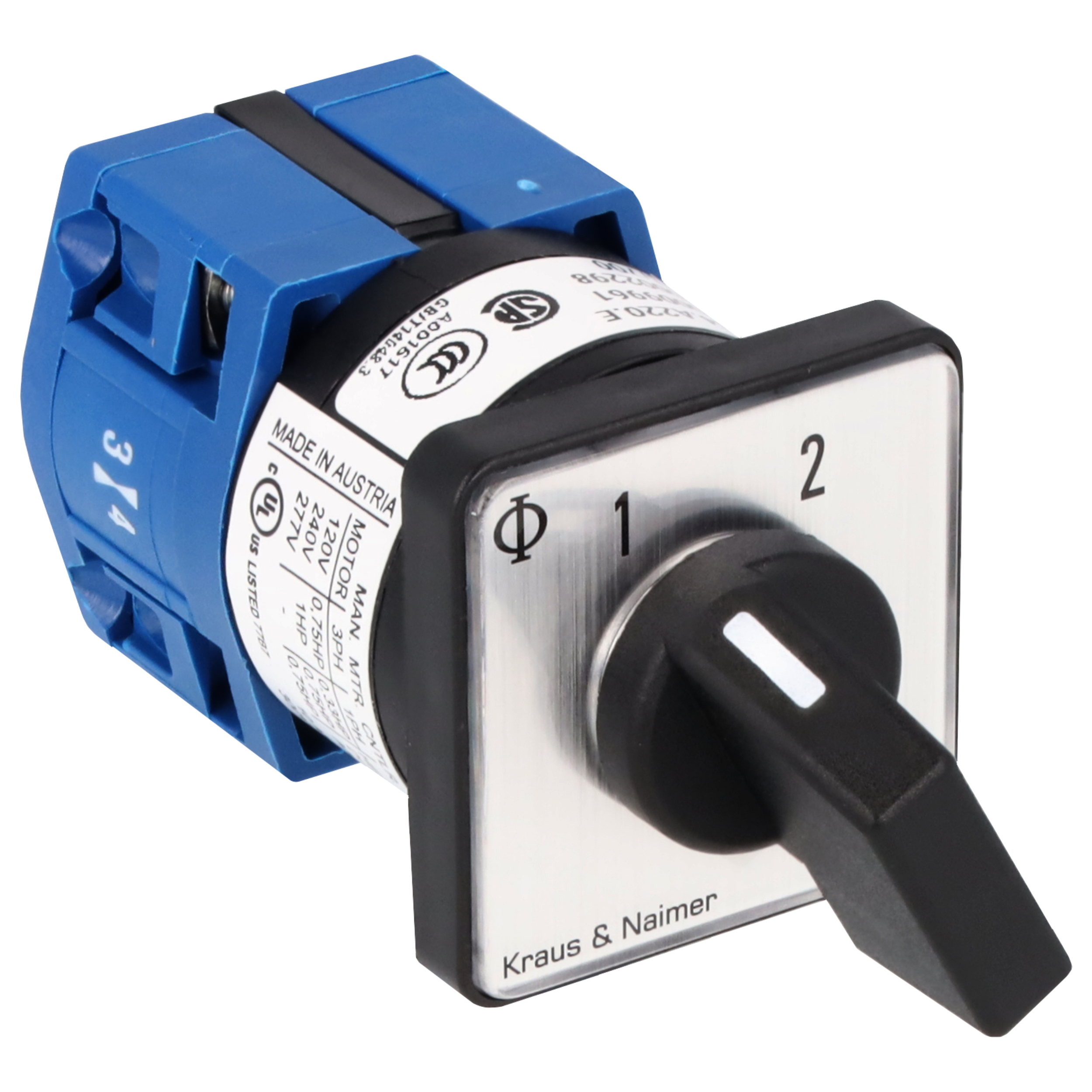 Umschalter o.0; 1-polig; 1-2; Fronteinbau 2-Loch