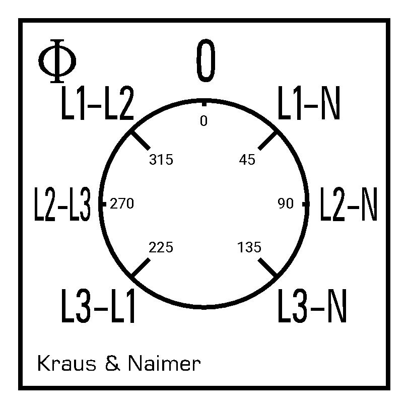 Voltmeter changeover switch; Panel mounting 2-hole