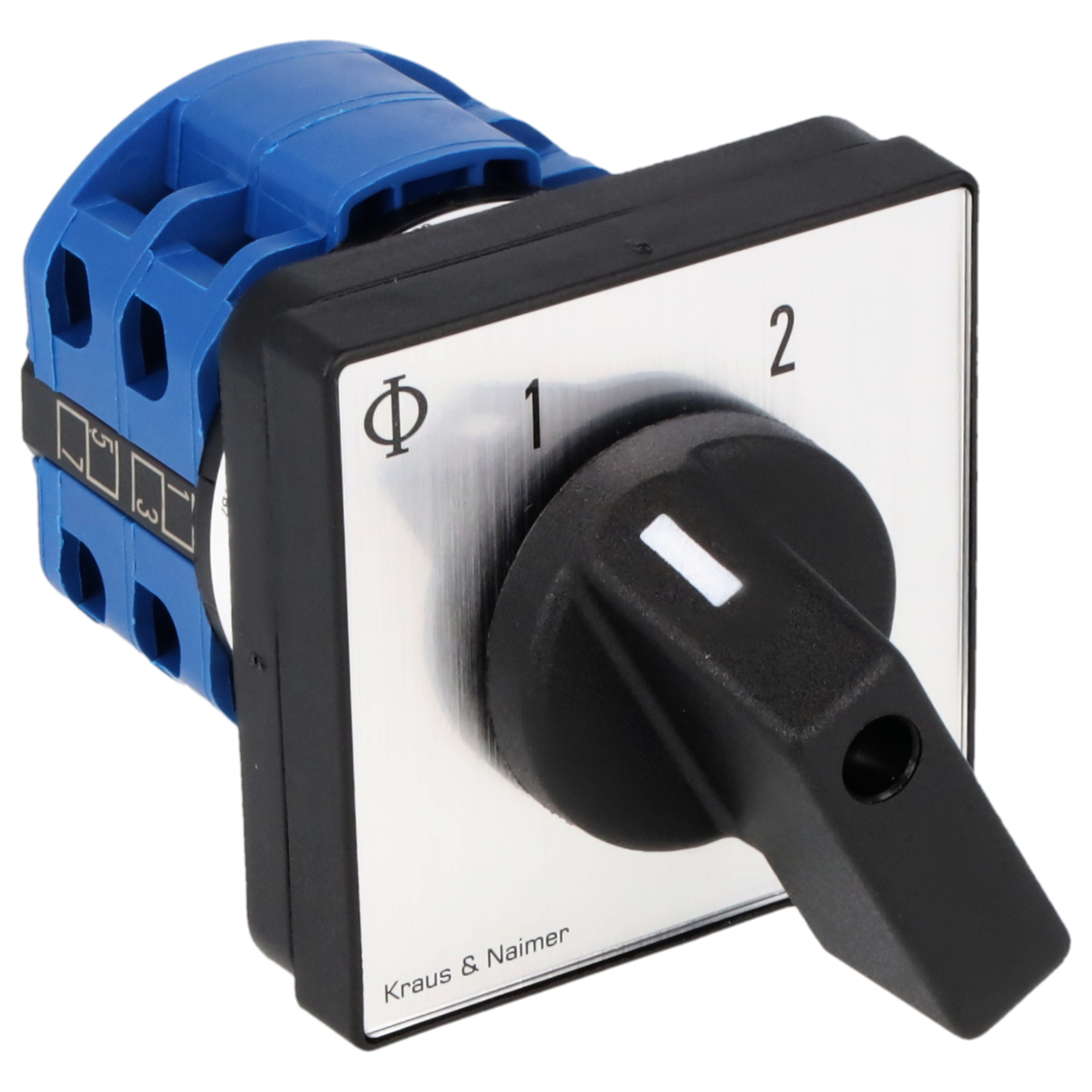 Changeover switch w/o OFF; 2-pole; 1-2; Panel mounting 4-hole