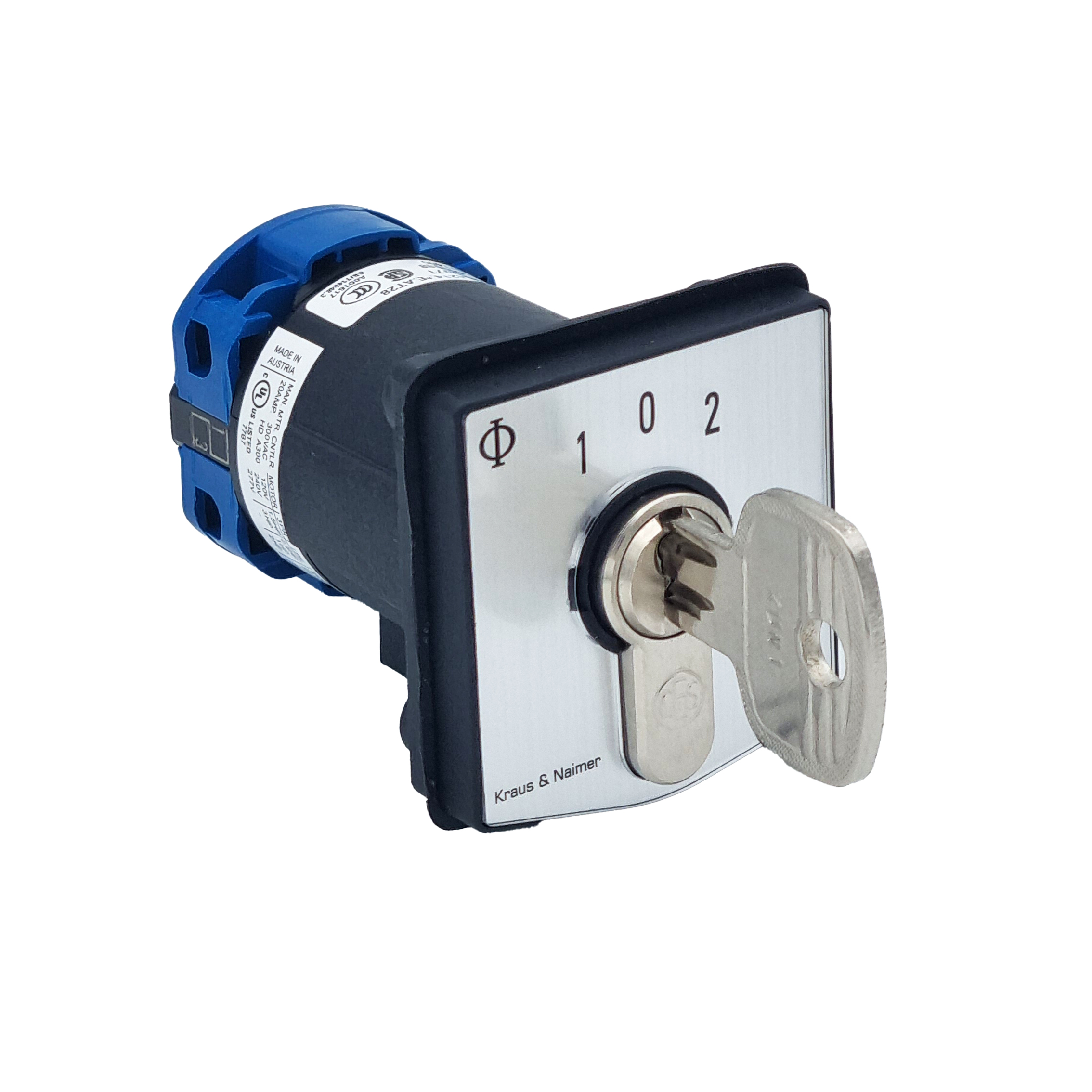 Key switch; Changeover switch w. OFF, SR; 1-pole; Panel mounting 4-hole; Key-Lock Device