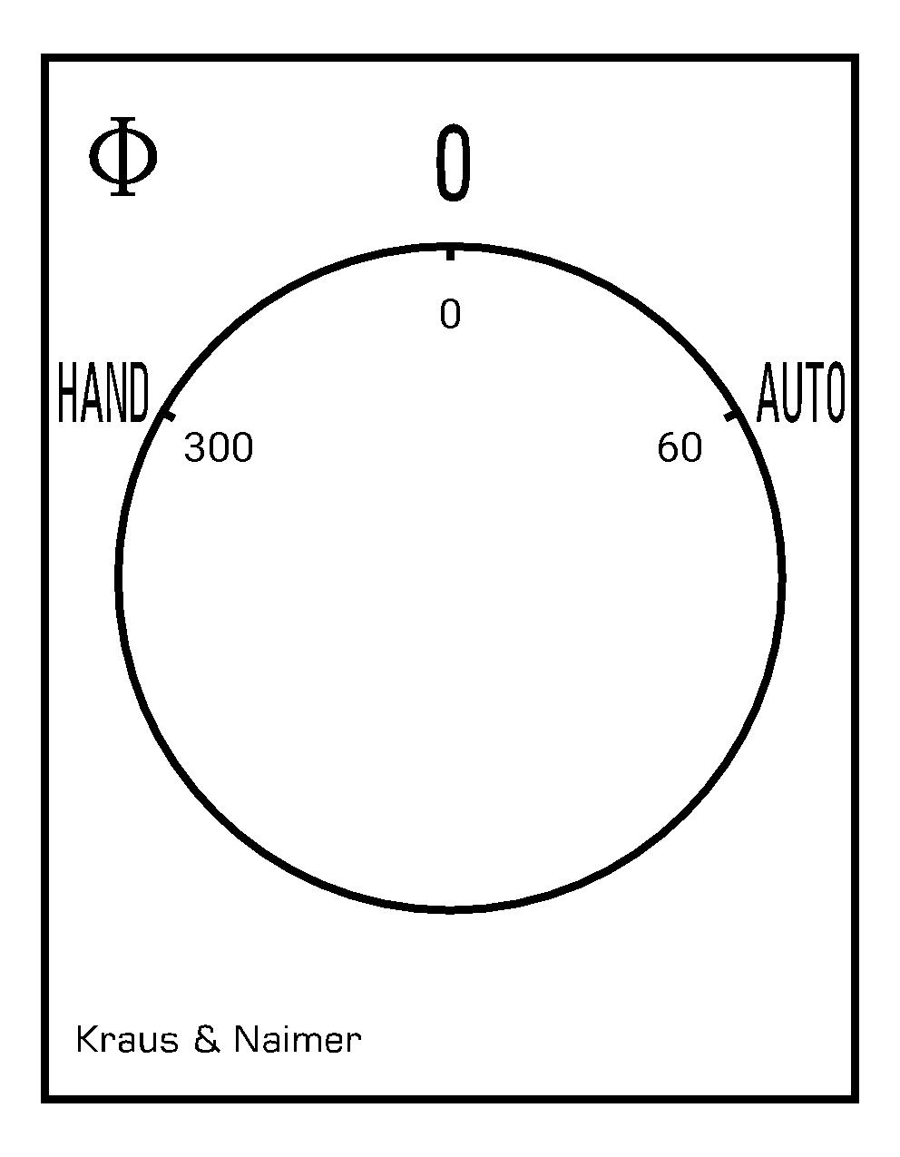 Changeover switch w. OFF; 2-pole; HAND-0-AUTO; DIN rail mounting