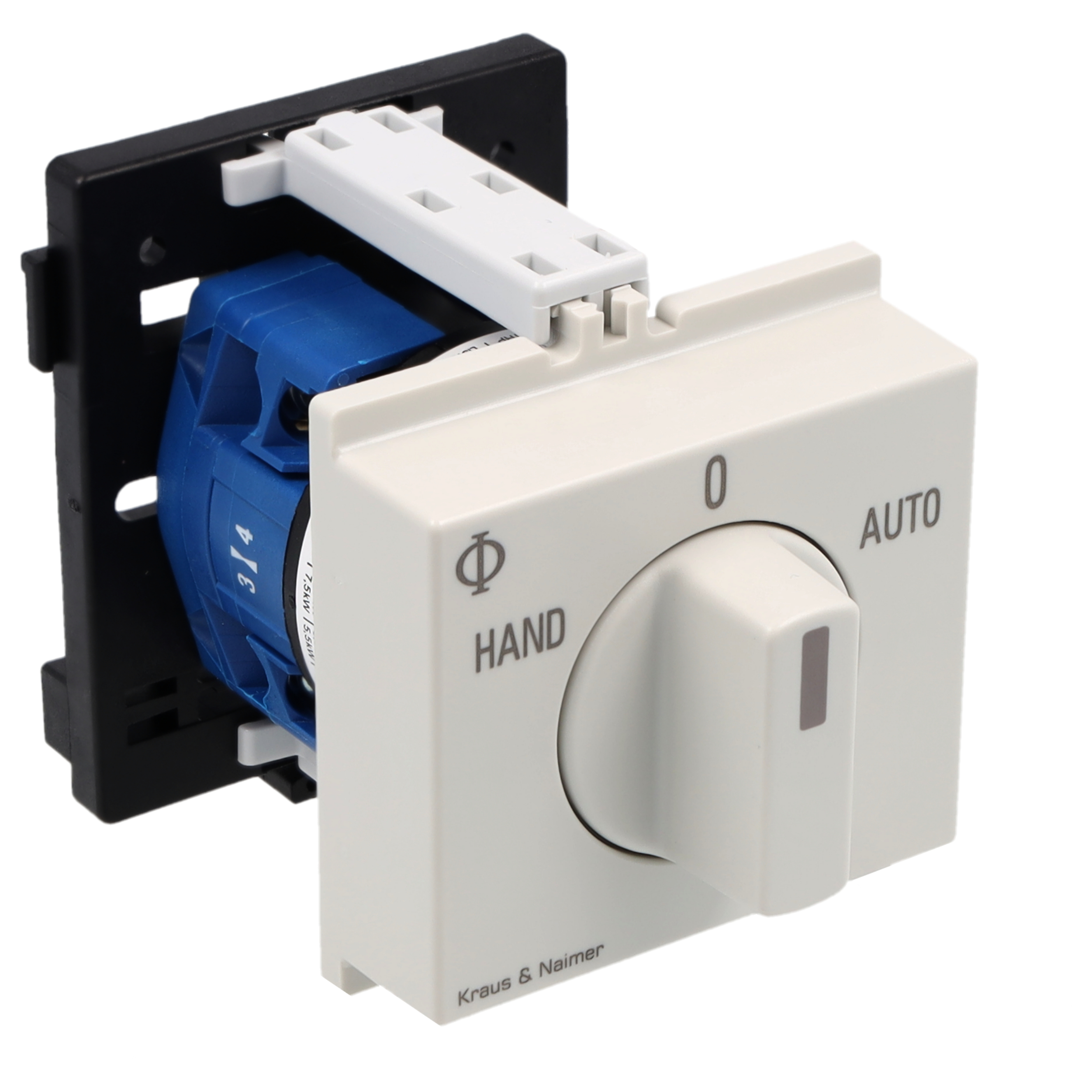 Changeover switch w. OFF; 1-pole; HAND-0-AUTO; DIN rail mounting