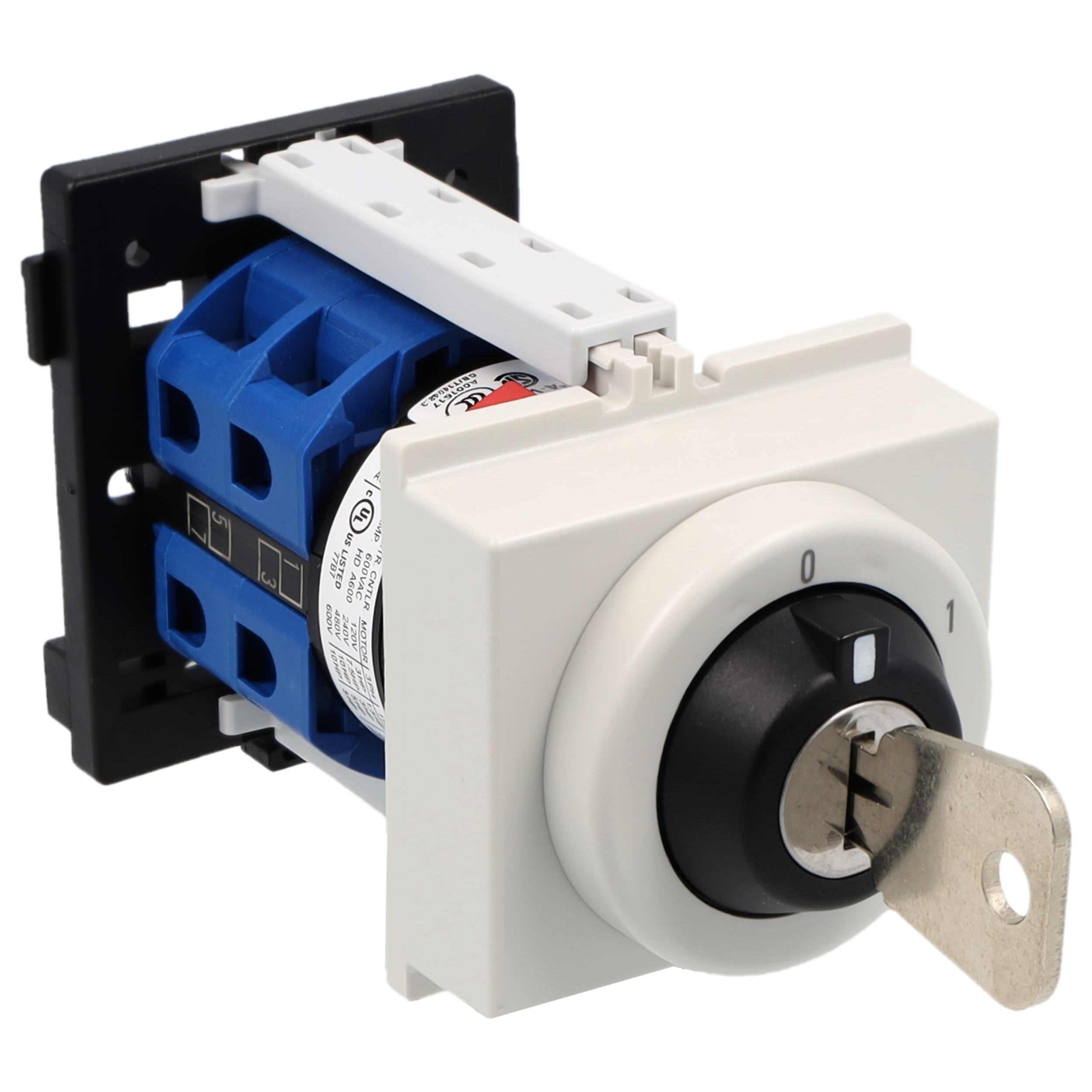 Key switch; ON/OFF switch; 4-pole; 0-1; DIN rail mounting; Key-Lock Device