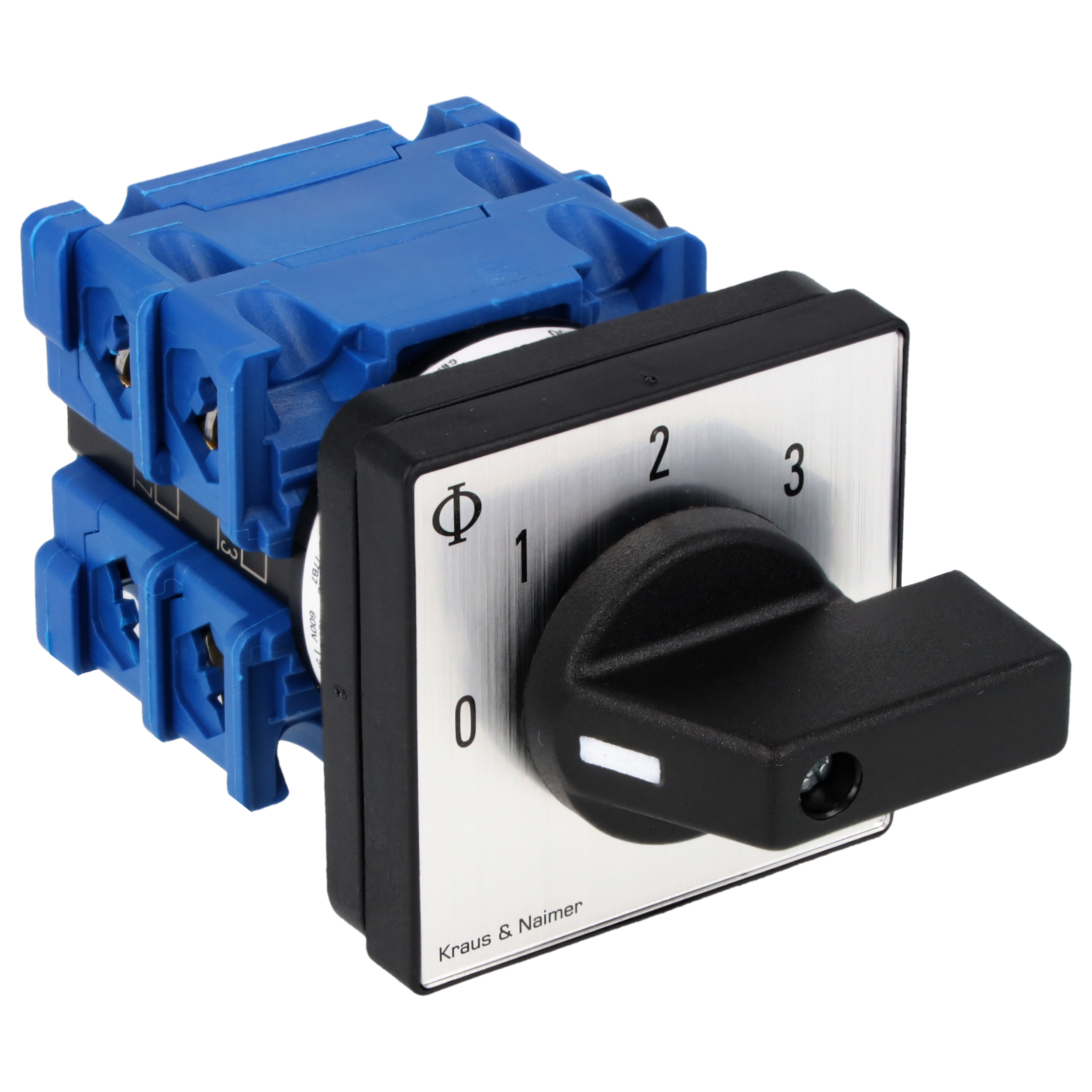 Stufenschalter 0-3; 1-polig; 0-1-2-3; Fronteinbau 4-Loch