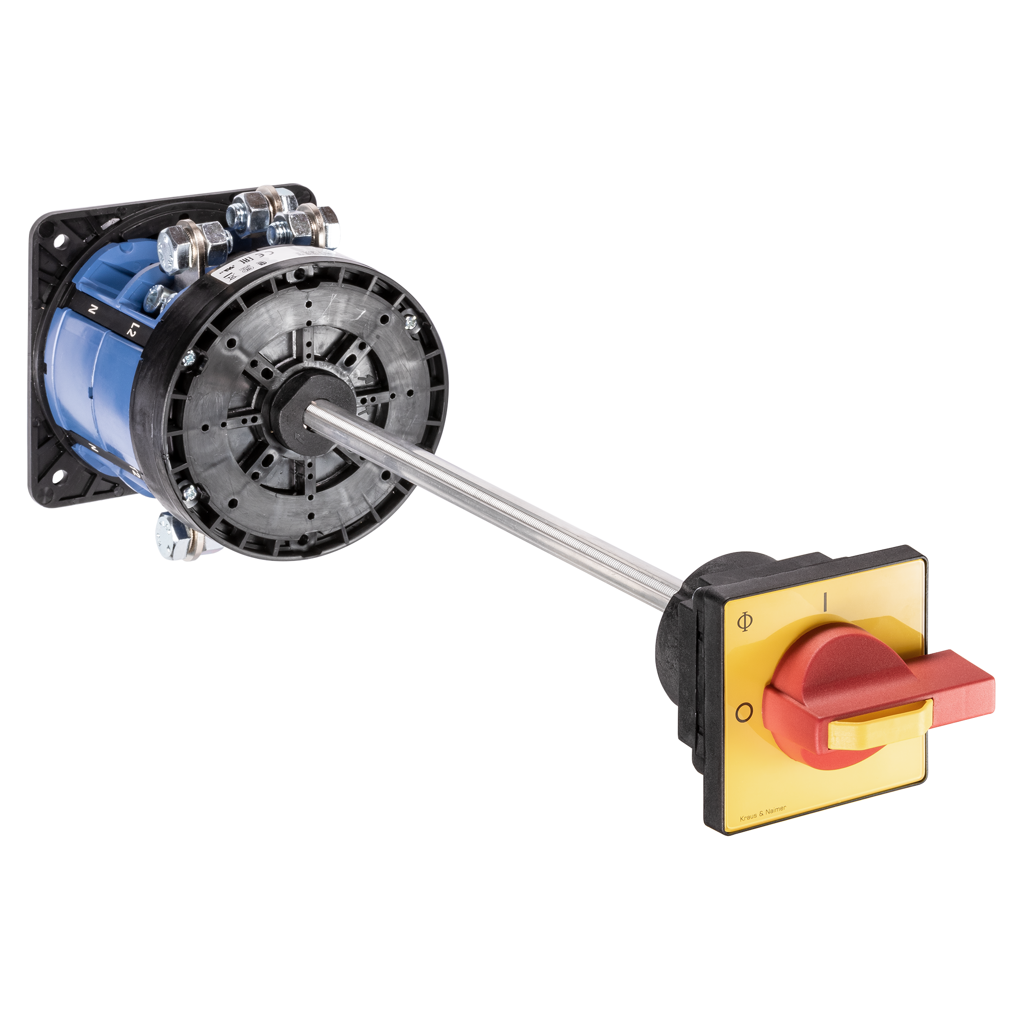 Main switch; ON/OFF switch; 3-pole; 0-I; Base mounting; Padlock Device; Shaft Extension; Terminal Cover