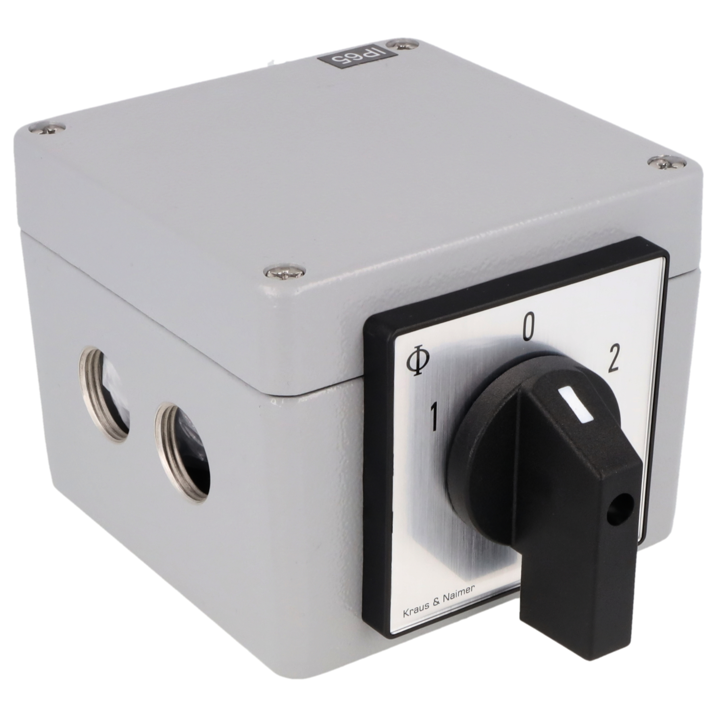 Reversing changeover switch w. OFF, SR; 3-pole; 1-0-1; aluminium enclosure