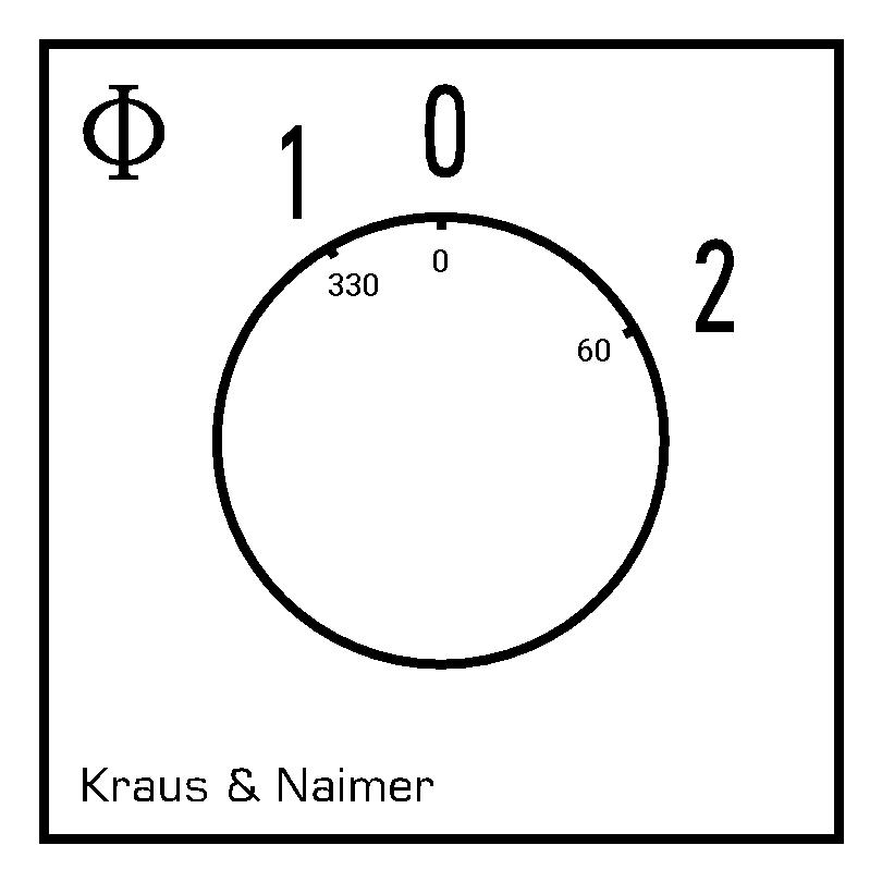 Umschalter 1>0-2; 3-polig; 1-0-2; Zentralbefestigung