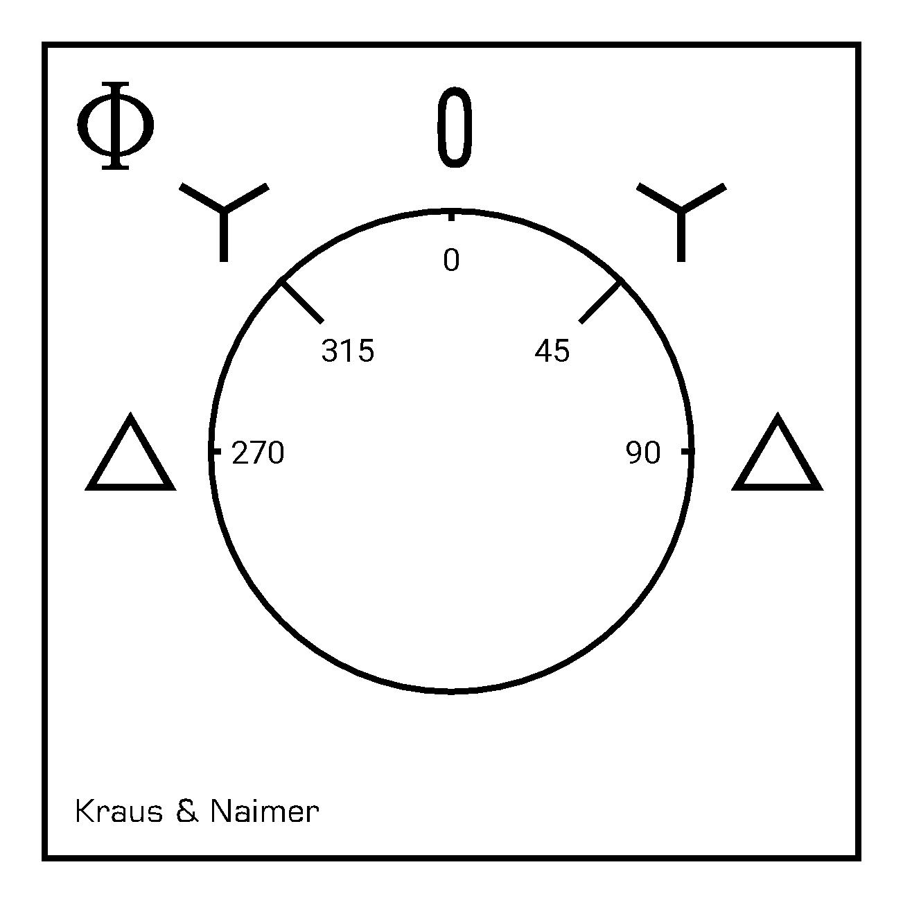 Stern-Dreieck-Schalter; Fronteinbau 4-Loch