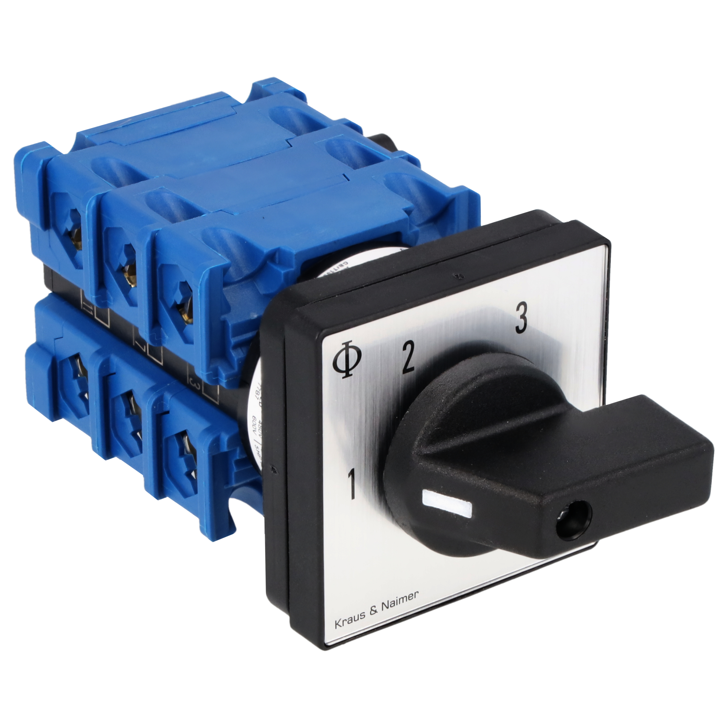 Stufenschalter 1-3; 2-polig; 1-2-3; Fronteinbau 4-Loch