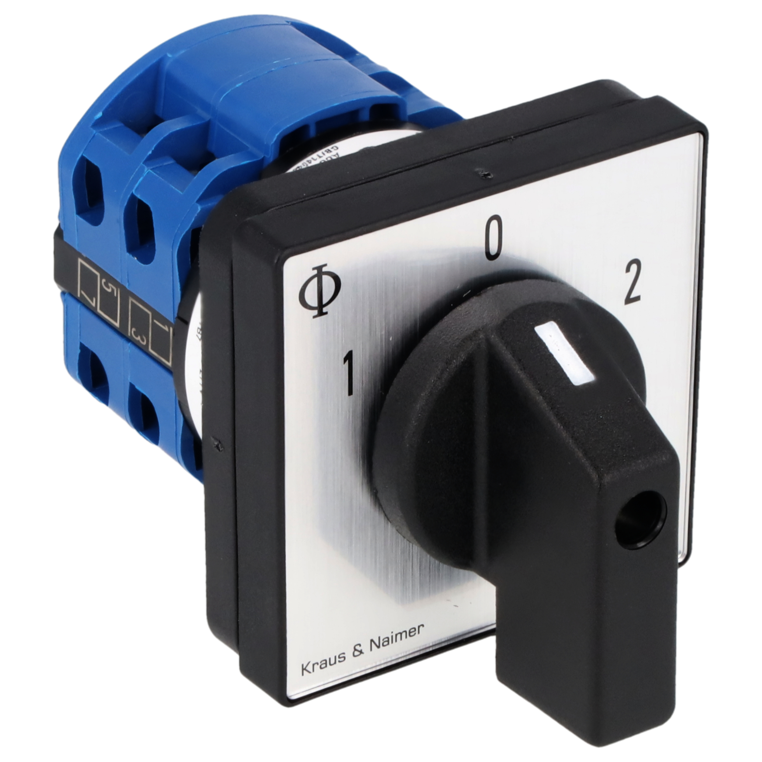 Changeover switch w. OFF; 2-pole; 1-0-2; Panel mounting 4-hole