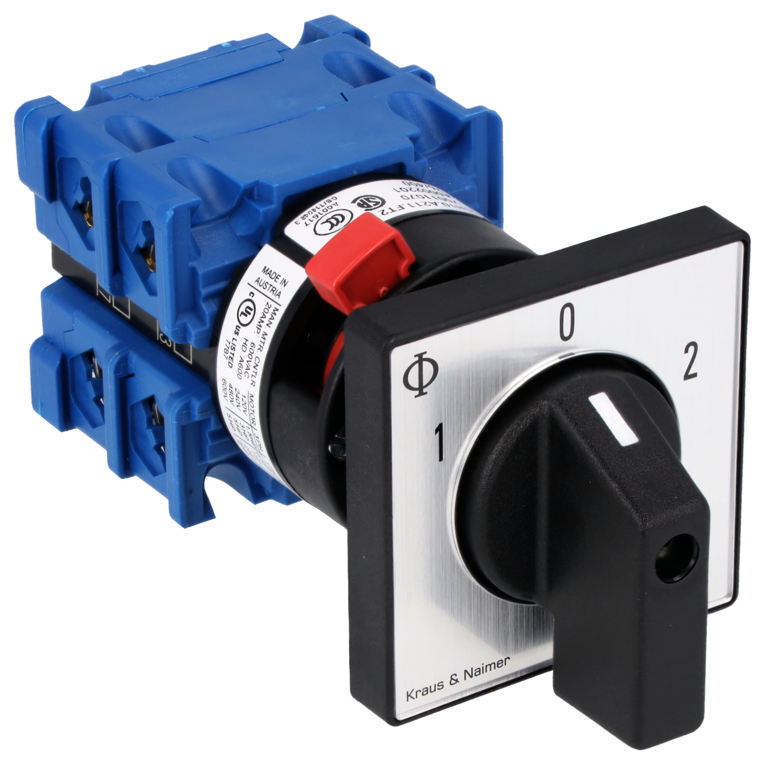 Umschalter m.0; 2-polig; 1-0-2; Zentralbefestigung