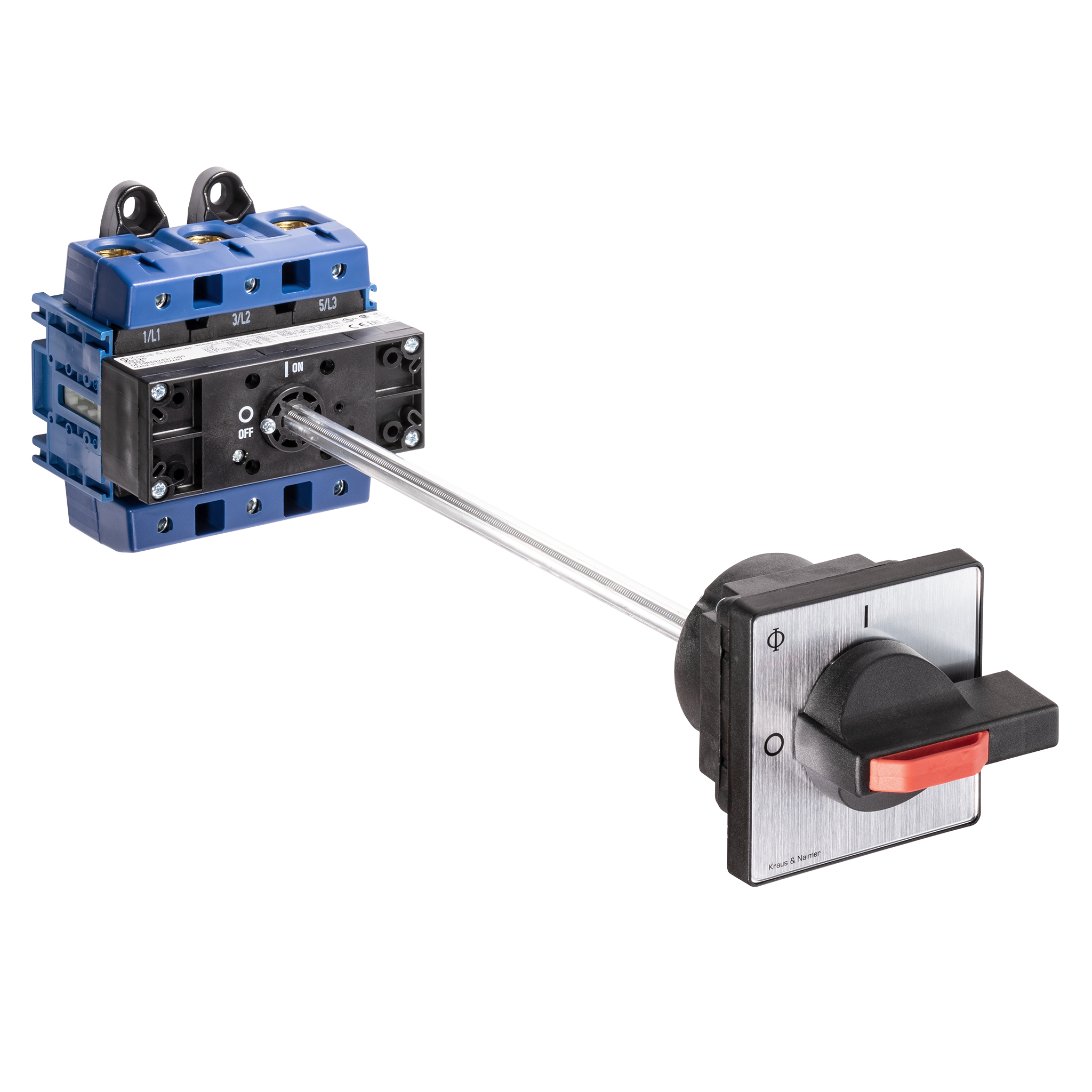 Main switch; ON/OFF switch; 3-pole; 0-I; Base mounting; Padlock Device; Shaft Extension; Terminal Cover