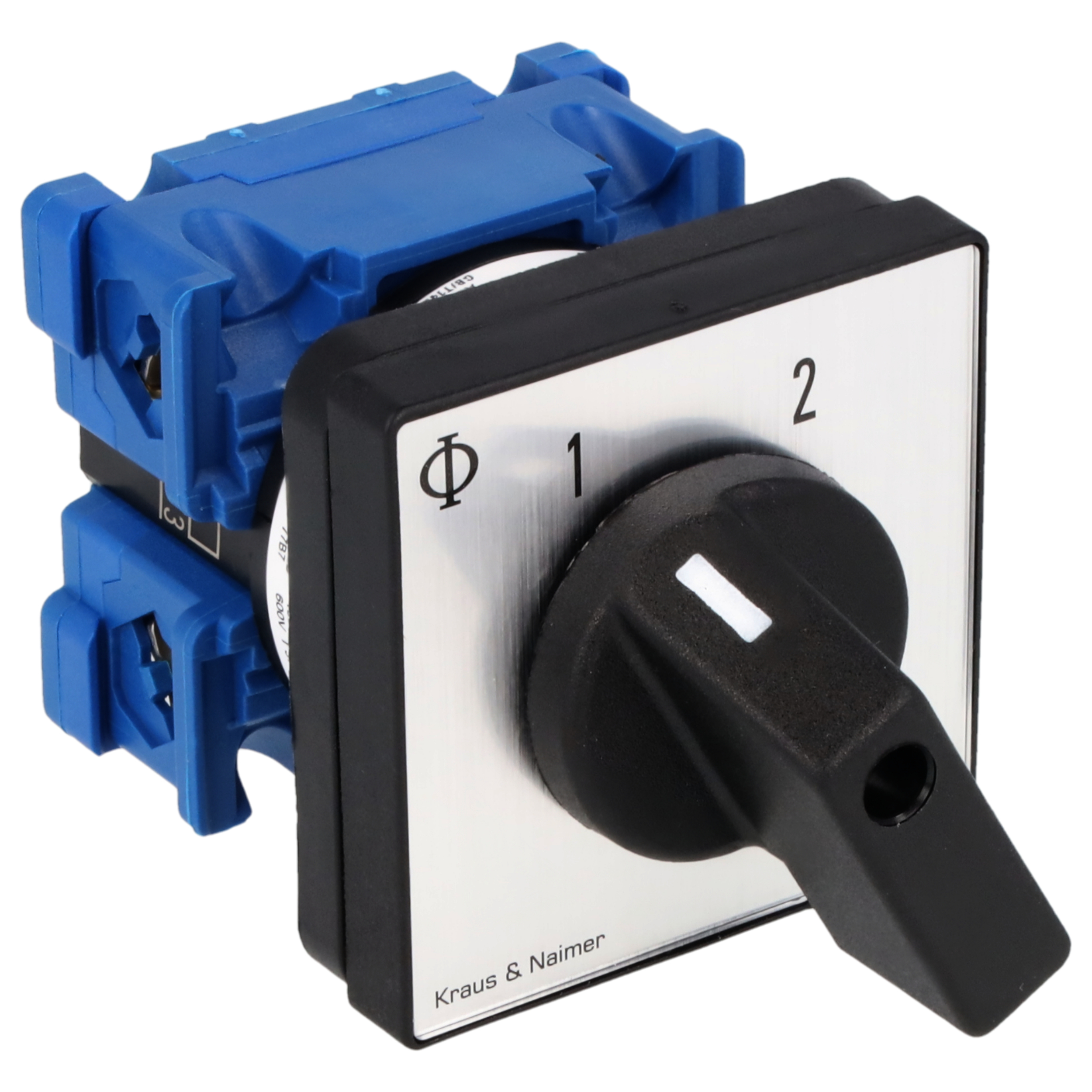 Changeover switch w/o OFF, isol. cont.; 1-pole; 1-2; Panel mounting 4-hole