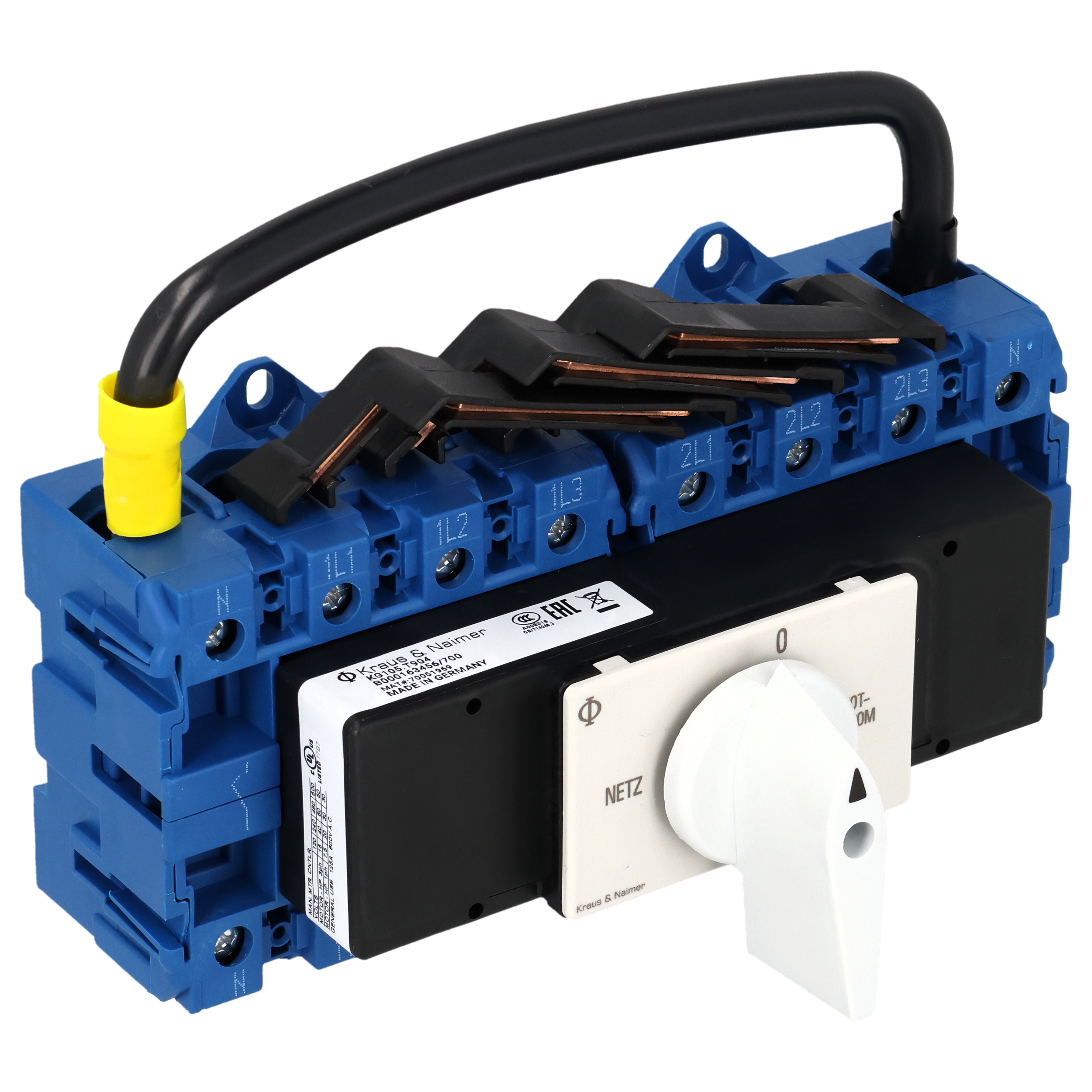 Umschalter m.0; 4-polig; NETZ-0-NOTSTROM; Verteilereinbau/Reiheneinbau