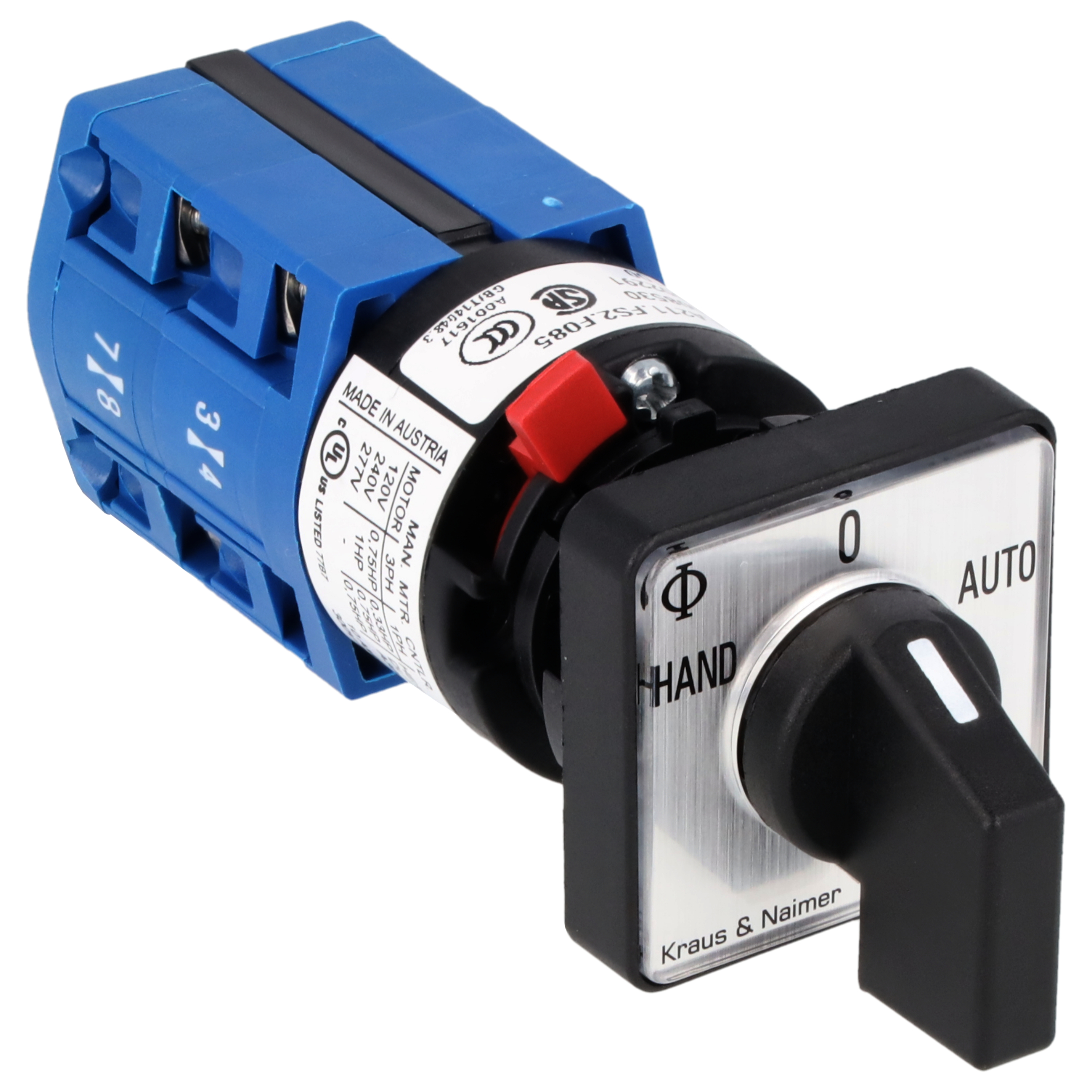 Umschalter m.0; 2-polig; HAND-0-AUTO; Zentralbefestigung