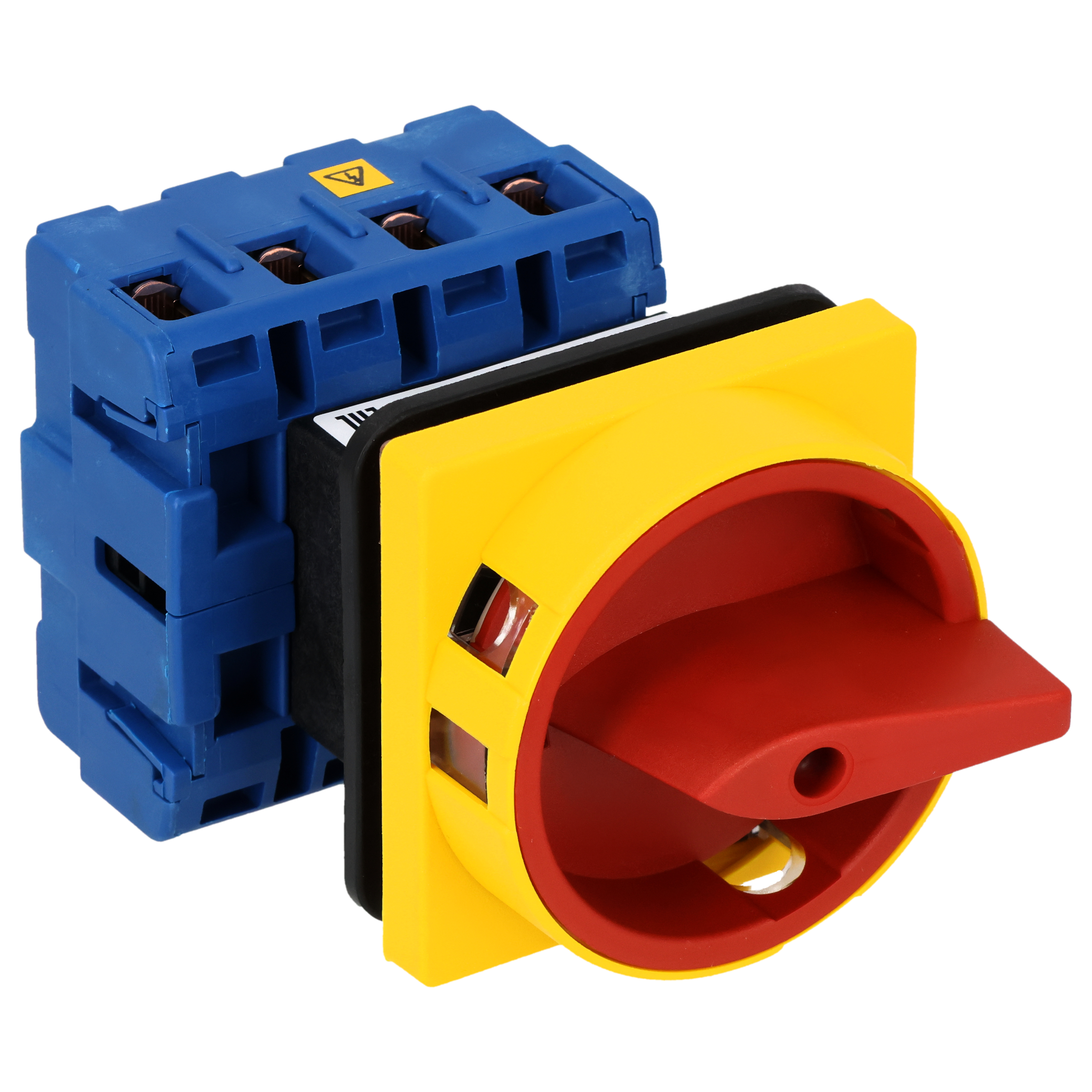 Hauptschalter; Ausschalter; 4-polig; 0-I; Fronteinbau 4-Loch; Sperrvorrichtung; rot