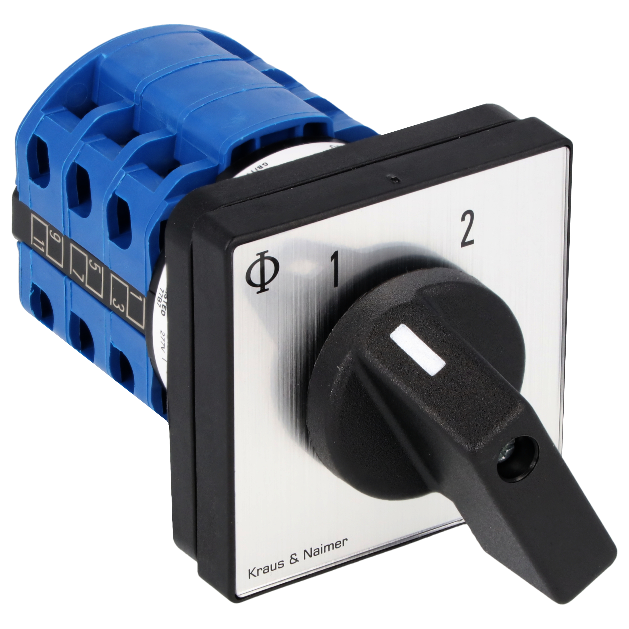 Changeover switch w/o OFF; 3-pole; 1-2; Panel mounting 4-hole