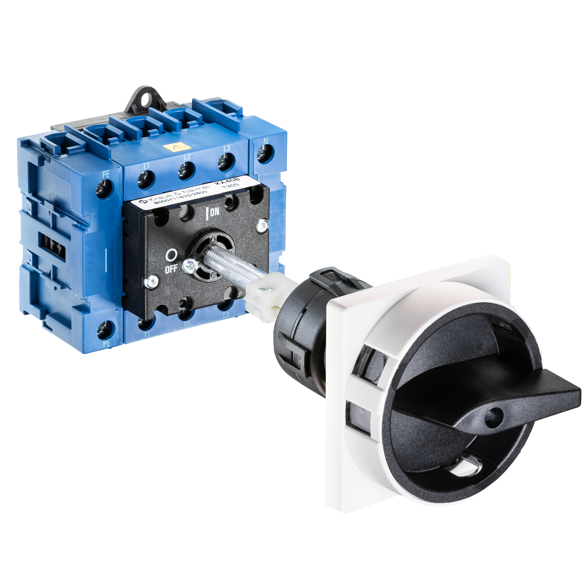 Main switch; ON/OFF switch + PE/N; 3-pole; 0-I; Base mounting/DIN rail mounting; Padlock Device; black, electric gray; Shaft Extension; Centering Aid