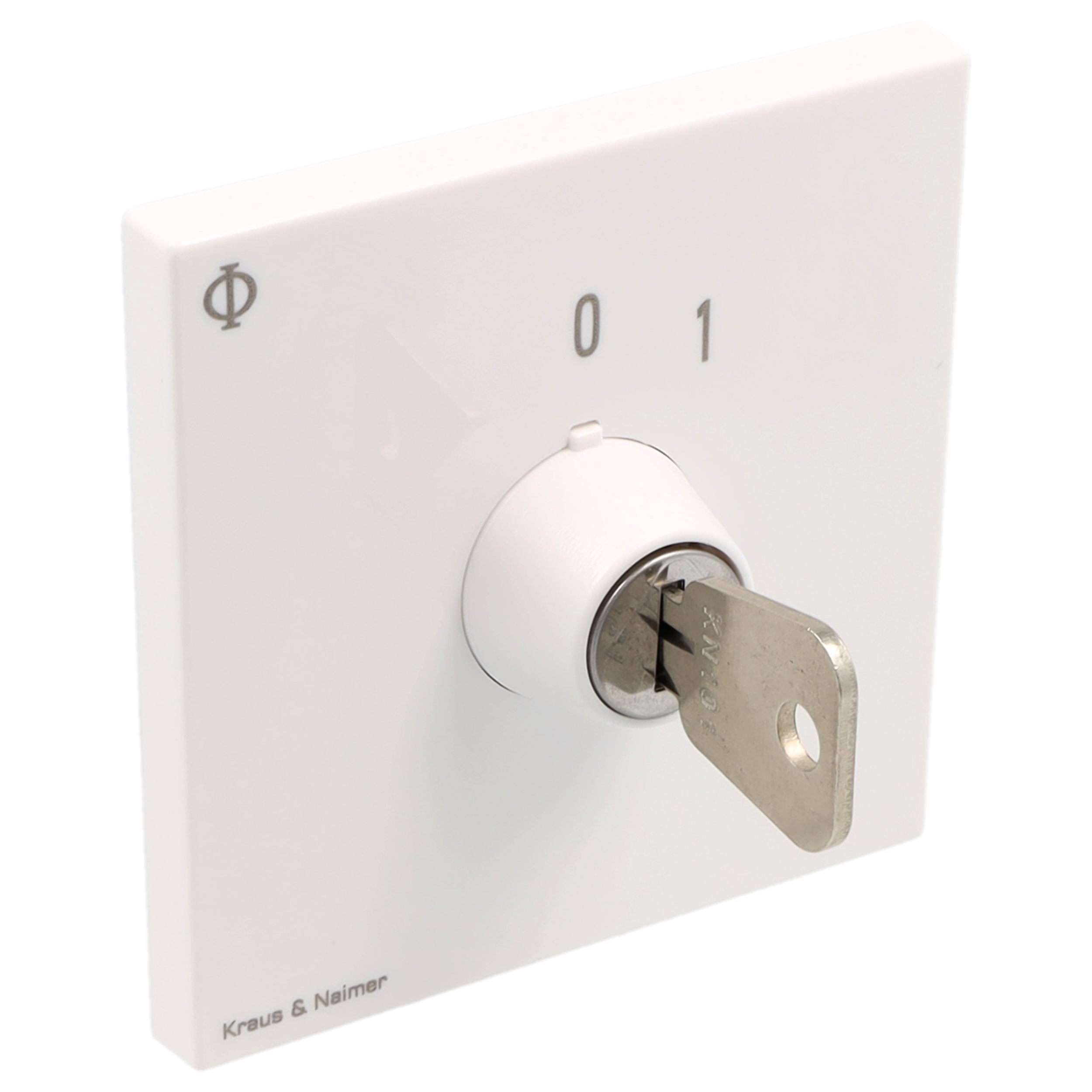 Schlüsselschalter; Ausschalter, RZ; 2-polig; 0-1; Unterputzeinsatz; Schlüsseleinrichtung