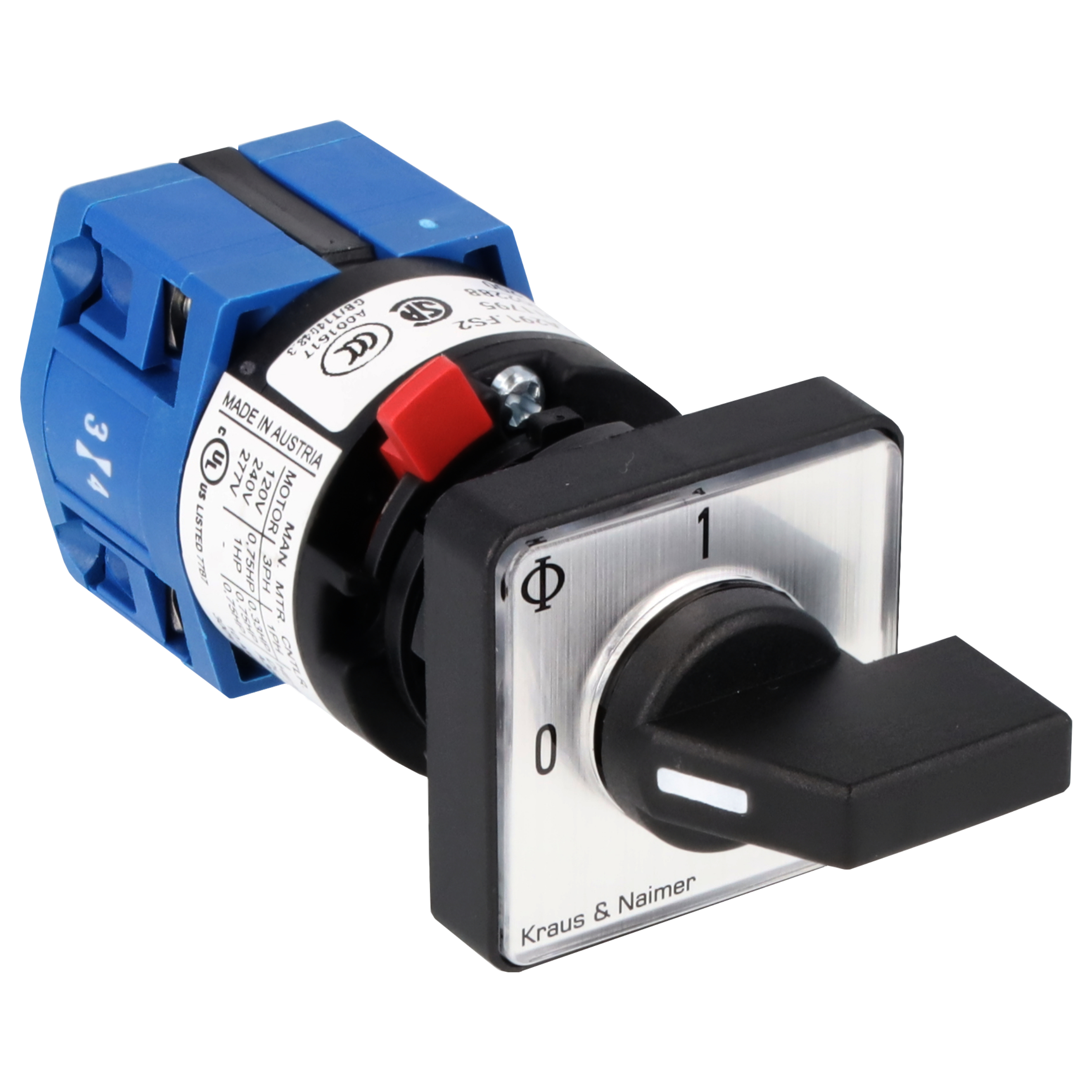 ON/OFF switch; 2-pole; 0-1; single hole mounting