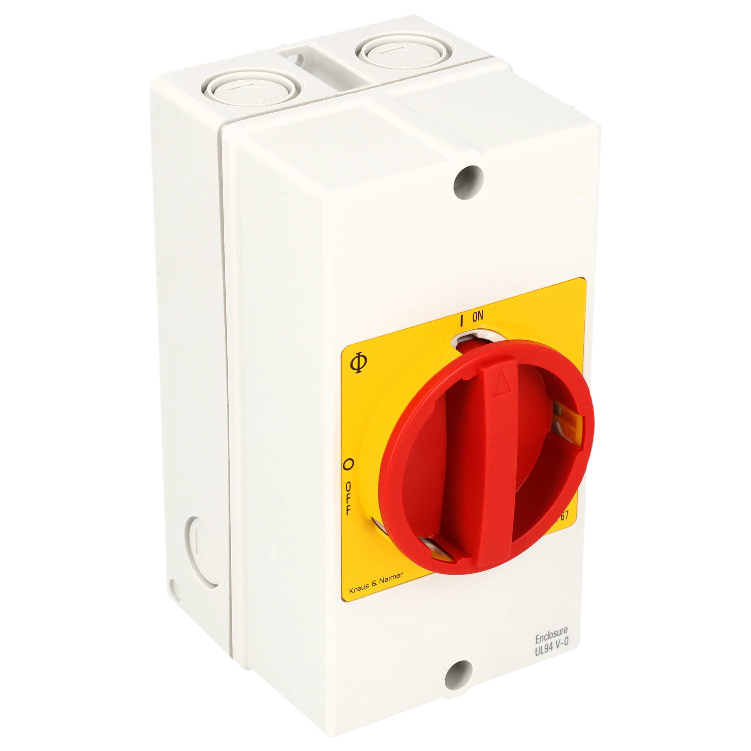 ON/OFF switch; 3-pole; 0OFF-ION; Plastic housing; Auxiliary Contact