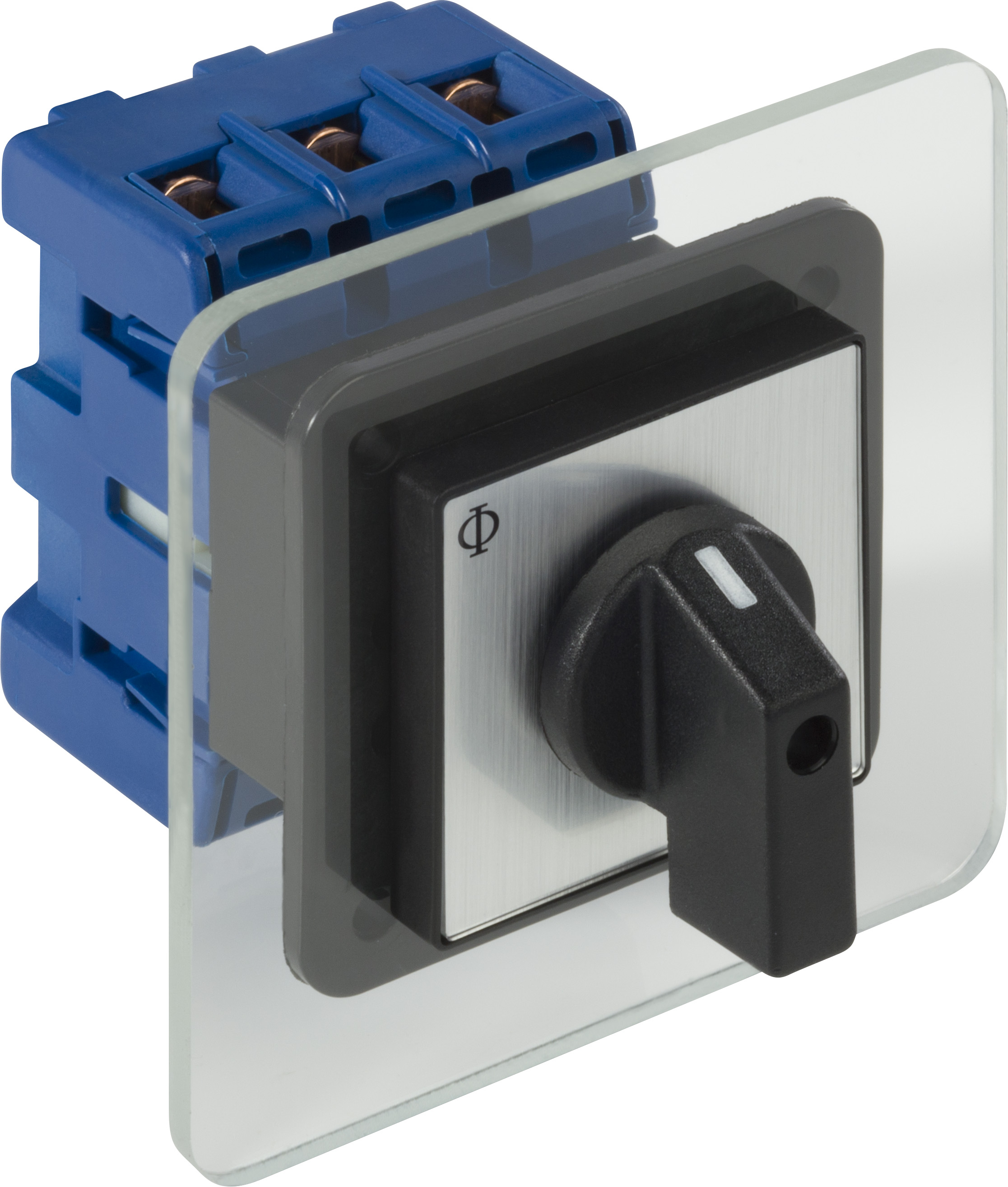 DC - Main switch; ON/OFF switch; 4-pole; 0-I; Base mounting/DIN rail mounting; Padlock Device; black, locking bar flag red