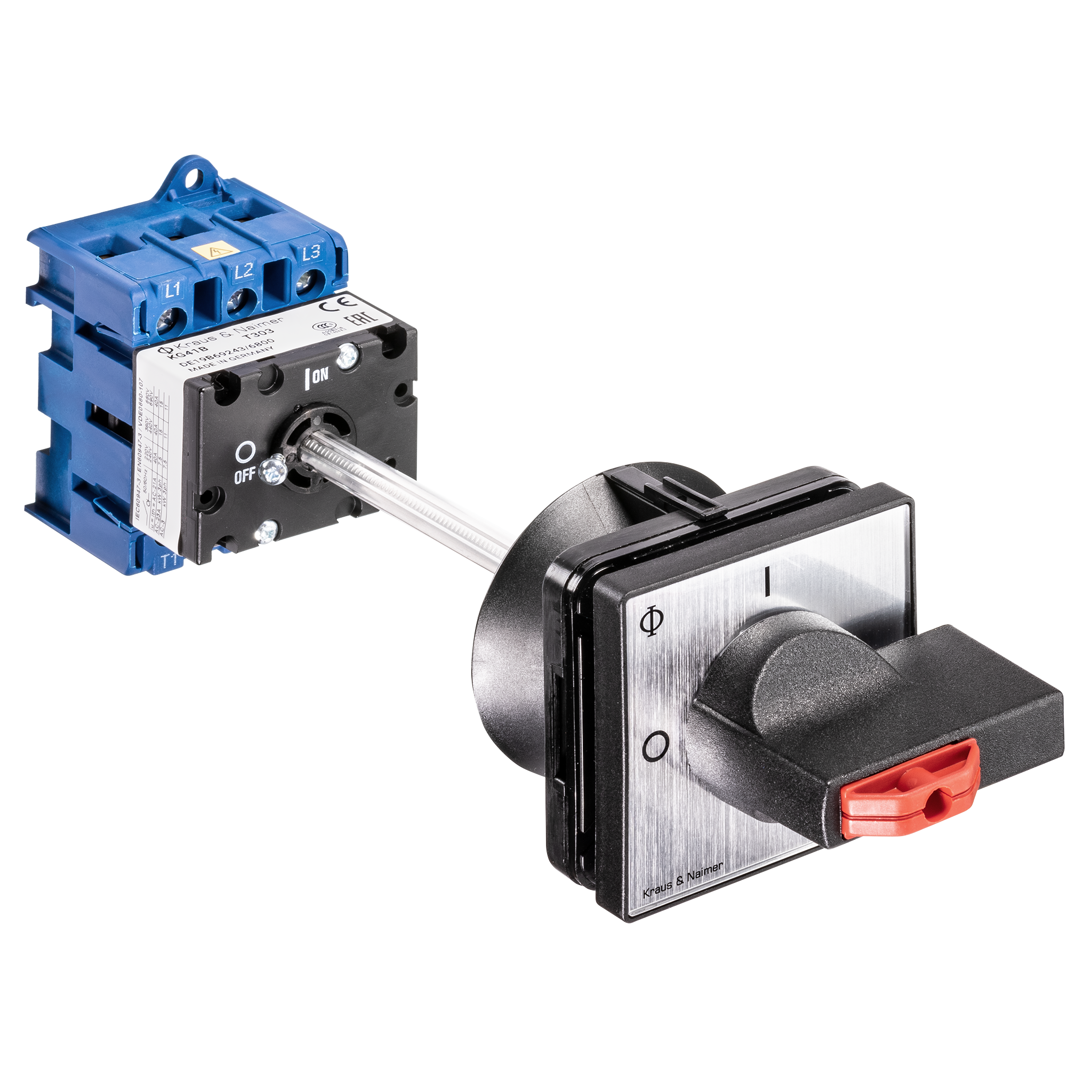 Main switch; ON/OFF switch; 4-pole; 0-I; Base mounting/DIN rail mounting; Padlock Device; Door Clutch