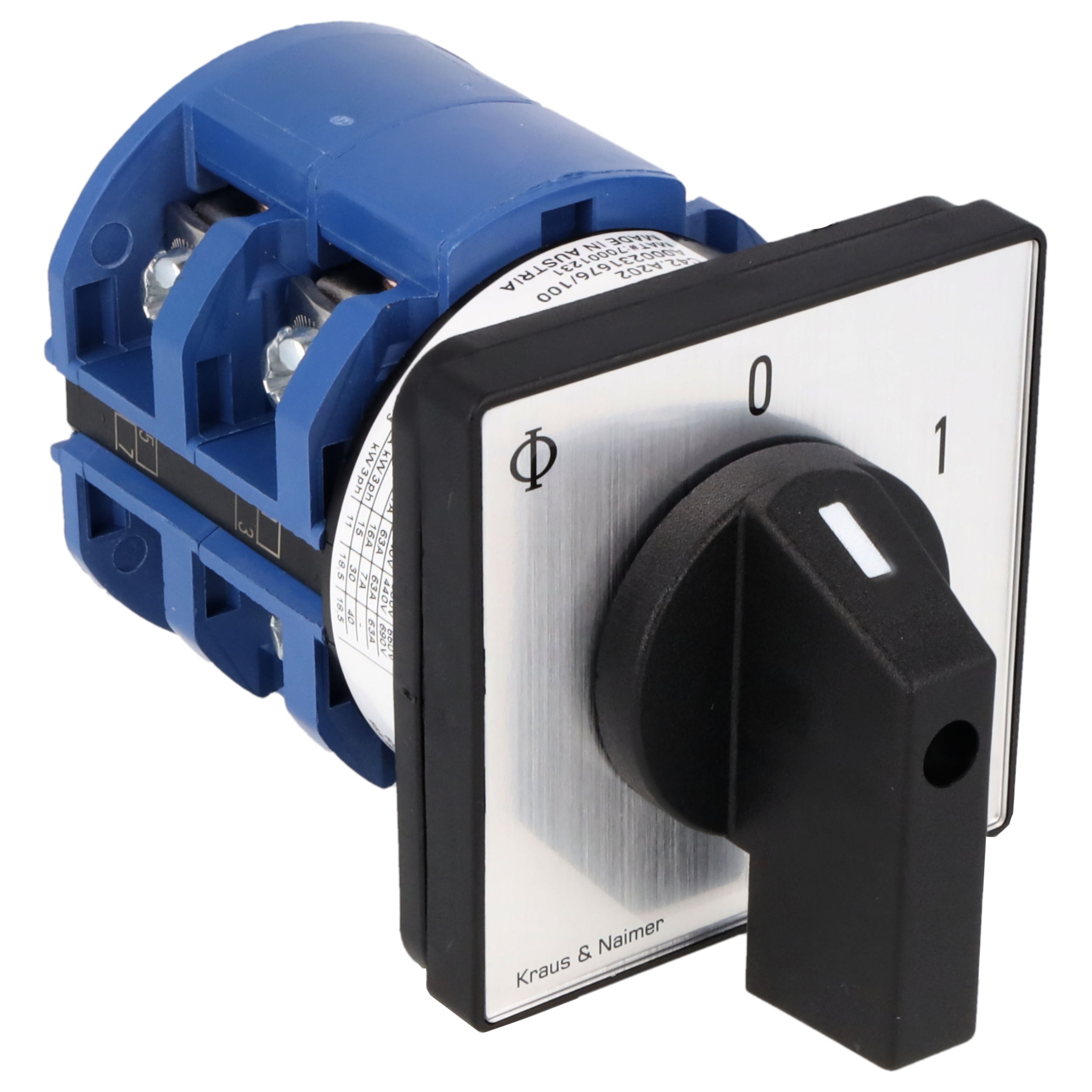 Ausschalter; 3-polig; 0-1; Fronteinbau 4-Loch