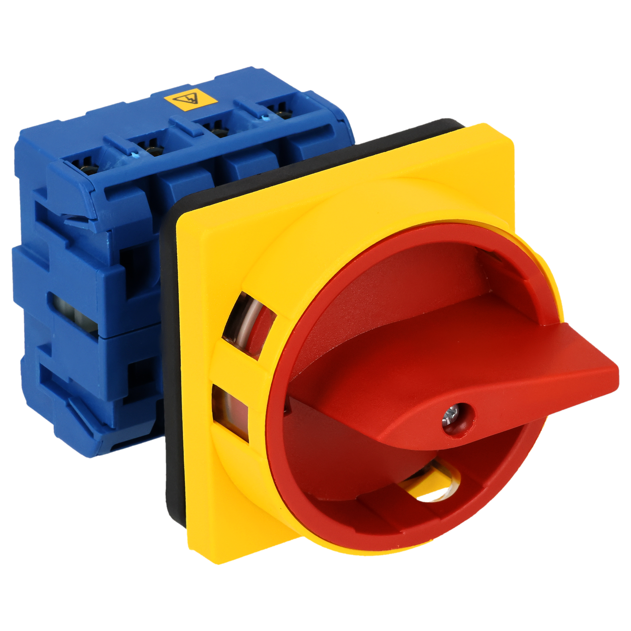 Main switch; ON/OFF switch; 4-pole; 0-I; Panel mounting 4-hole; Padlock Device; red