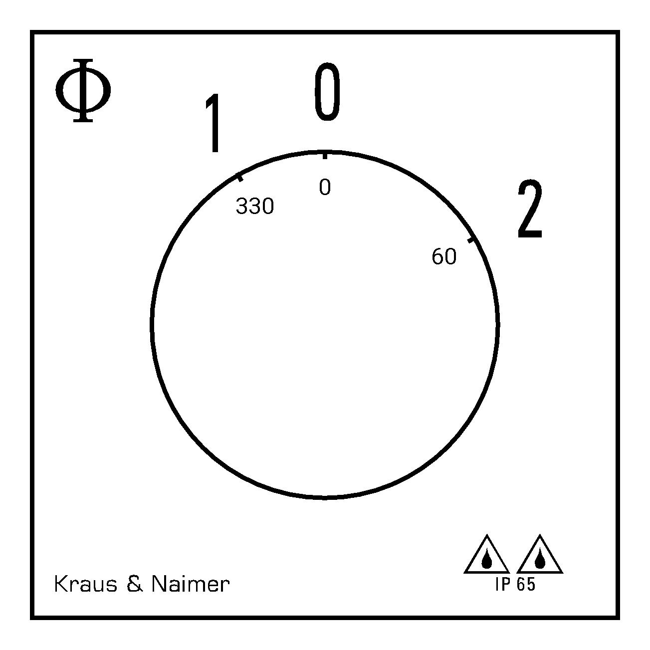 Changeover switch 1>0-2; 2-pole; 1-0-2; Plastic housing
