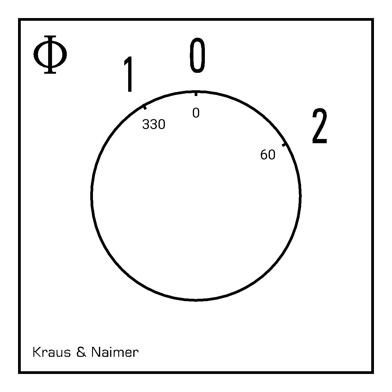 Changeover switch 1>0-2; 3-pole; 1-0-2; Panel mounting 4-hole