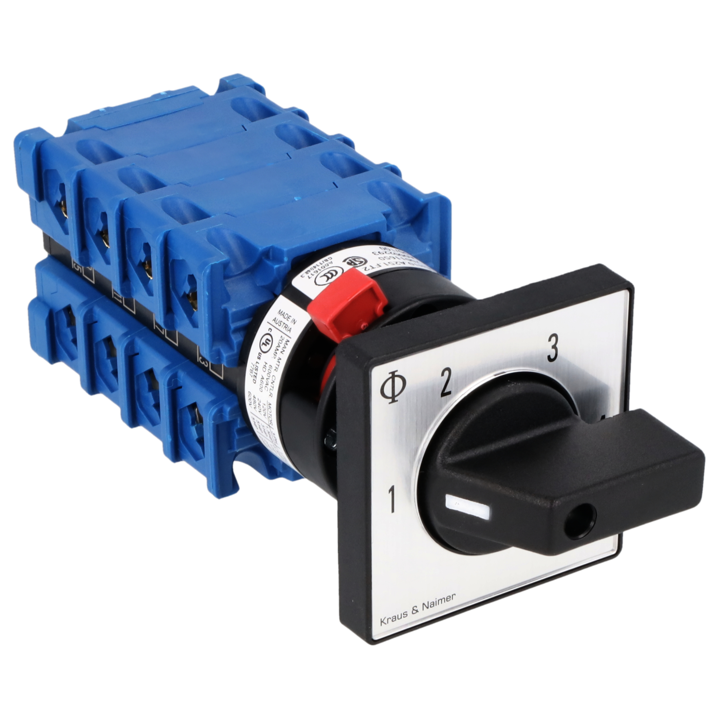 Multi-step switch 1-4; 2-pole; 1-2-3-4; single hole mounting