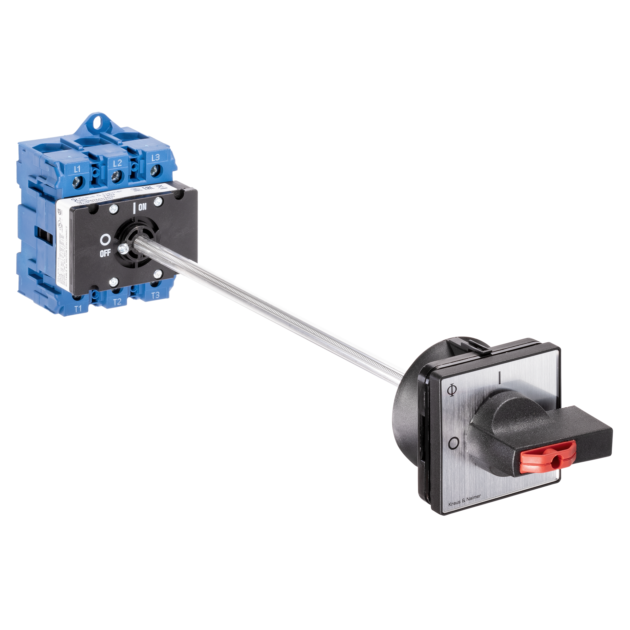 Main switch; ON/OFF switch; 3-pole; 0-I; Base mounting/DIN rail mounting; Padlock Device; Door Clutch; Shaft Extension; Terminal Cover