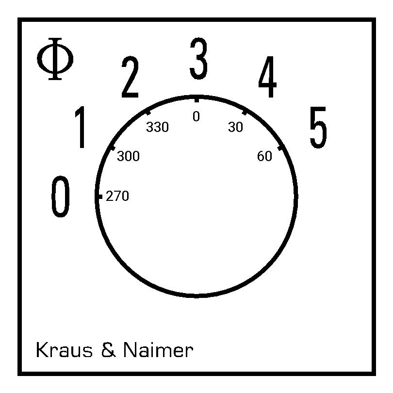 Stufenschalter 0-5; 1-polig; 0->5; Zentralbefestigung