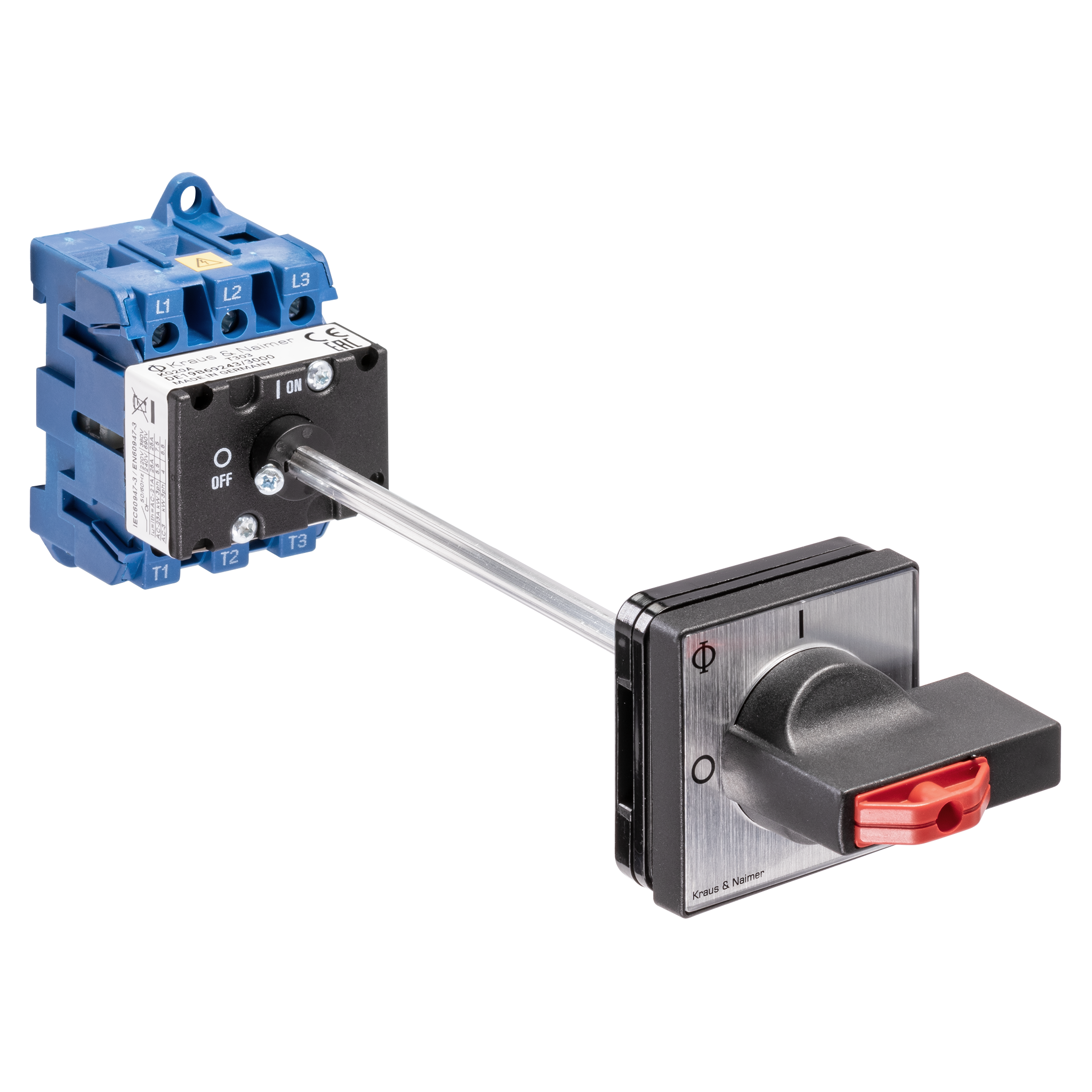 Hauptschalter; Ausschalter; 3-polig; 0-I; Verteilereinbau/Reiheneinbau; Sperrvorrichtung; Türkupplung; Achsverlängerung