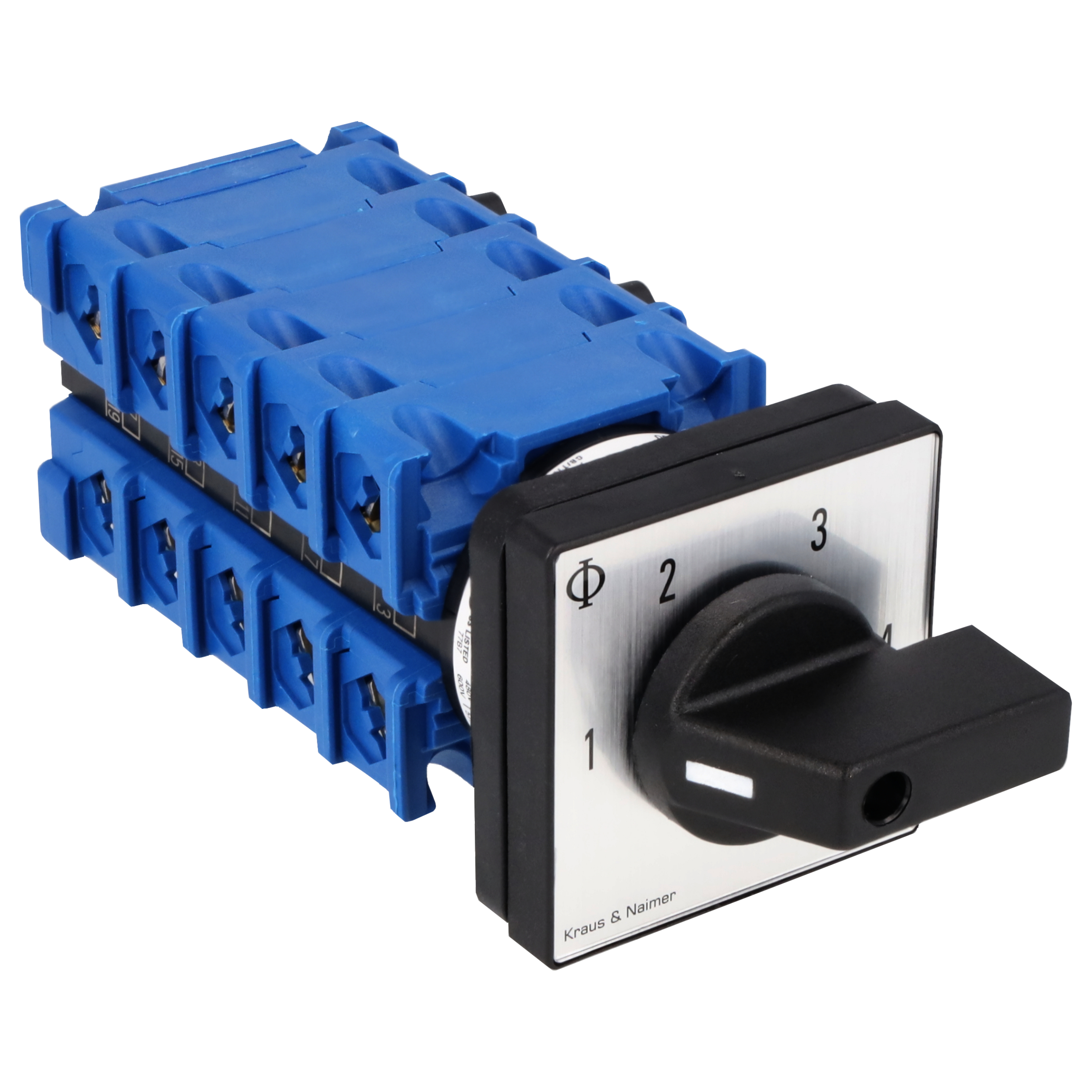 Multi-step switch 1-5; 2-pole; 1->5; Panel mounting 4-hole