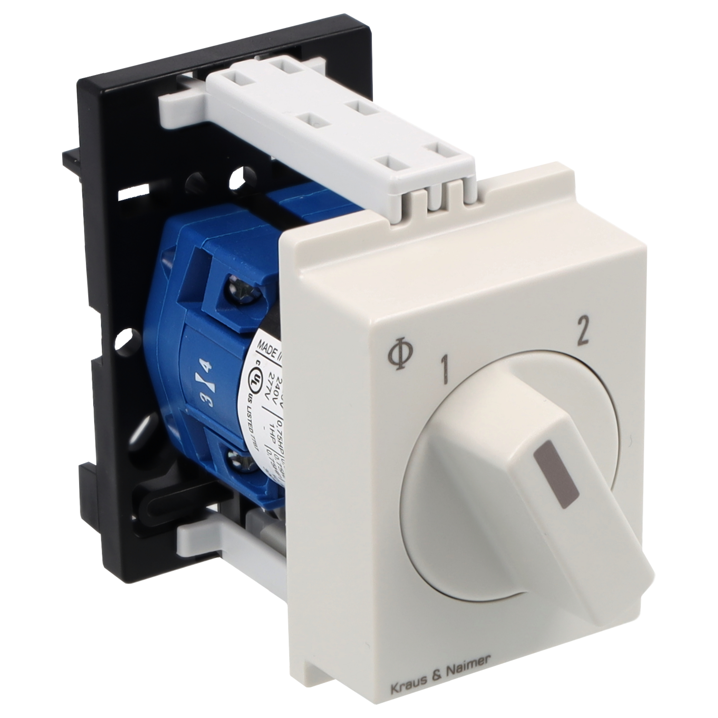 Changeover switch w/o OFF; 1-pole; 1-2; DIN rail mounting