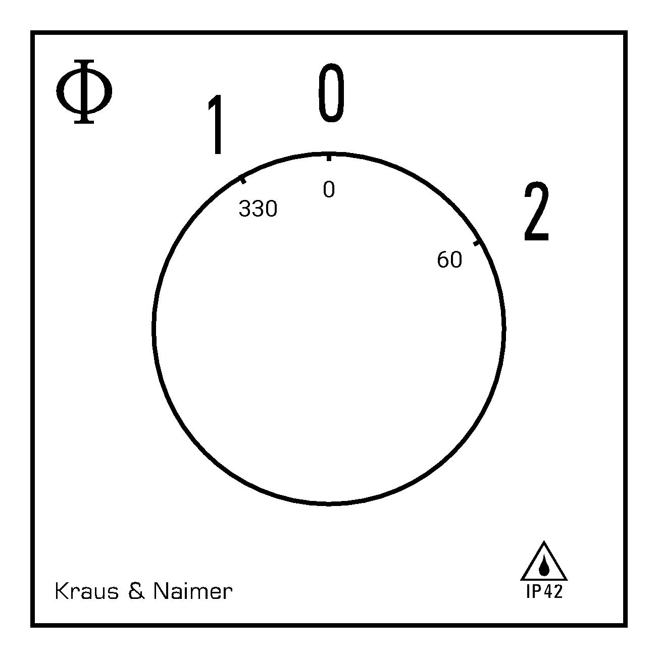 Changeover switch 1>0-2; 3-pole; 1-0-2; Plastic housing