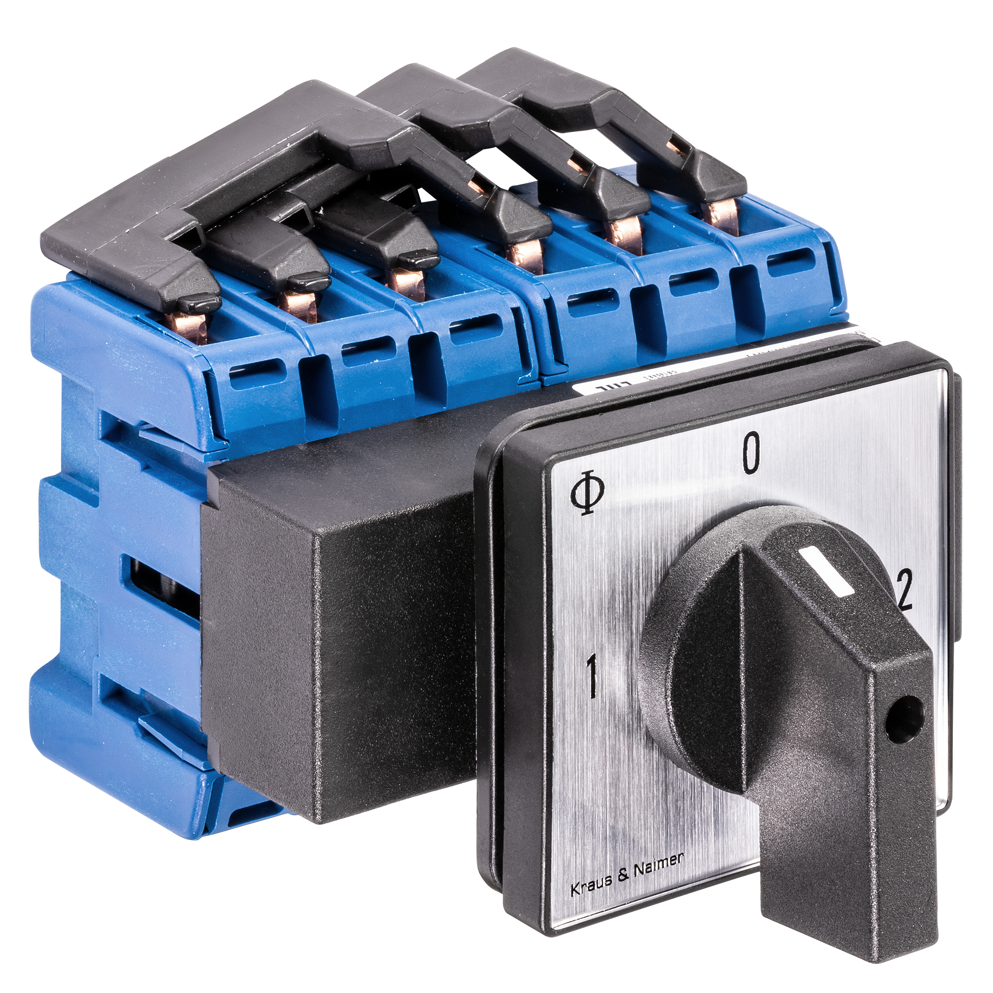 Changeover switch w. OFF; 3-pole; 1-0-2; Panel mounting 4-hole