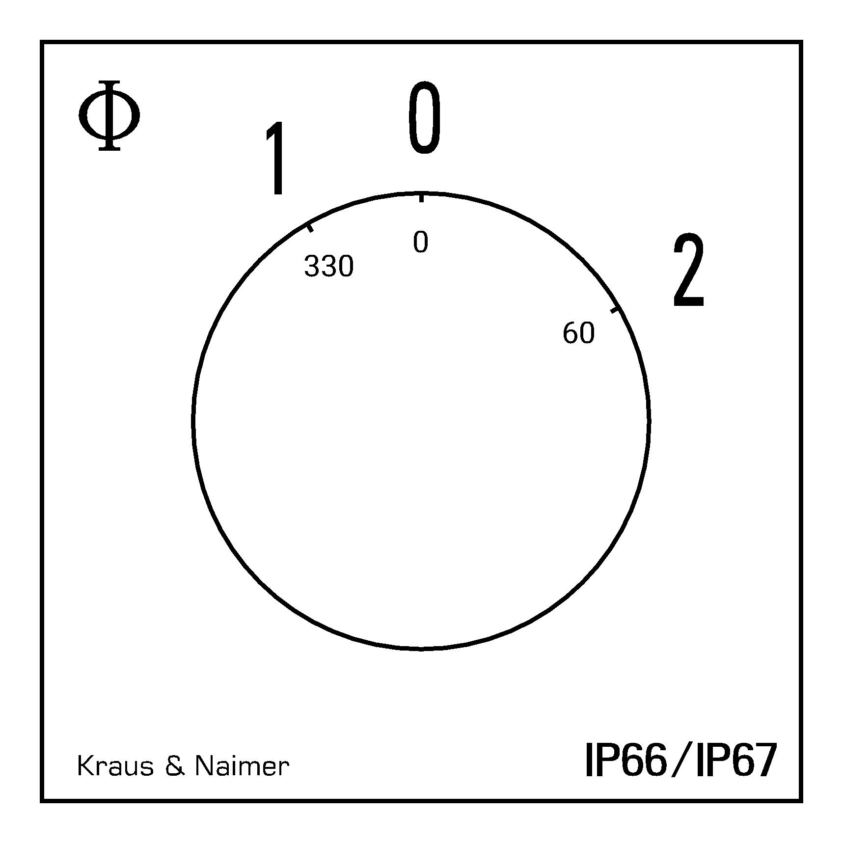Changeover switch 1>0-2; 2-pole; 1-0-2; Plastic housing