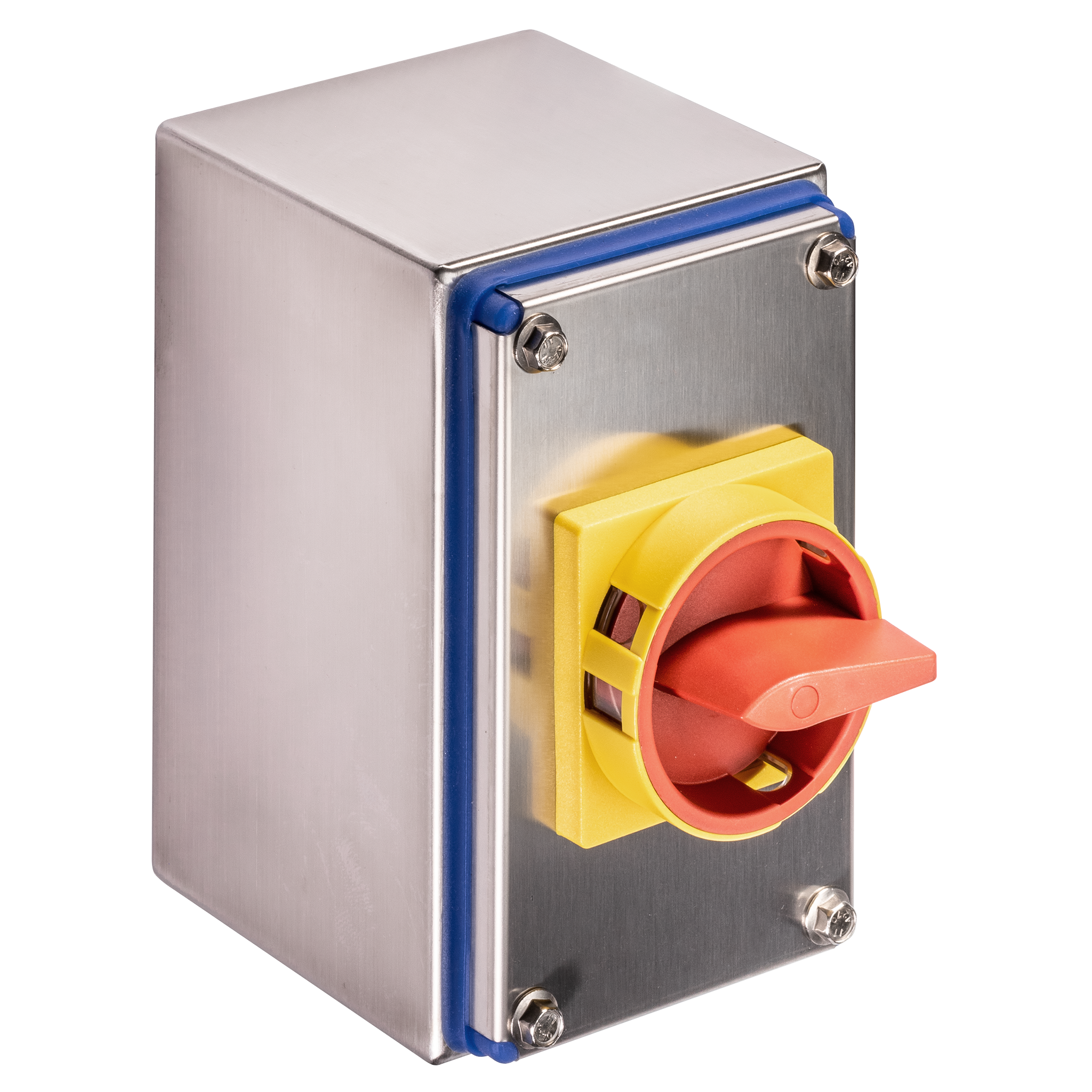 Main switch; ON/OFF switch; 3-pole; 0-I; Base mounting/DIN rail mounting; Shaft Extension; Padlock Device; red; Auxiliary Contact