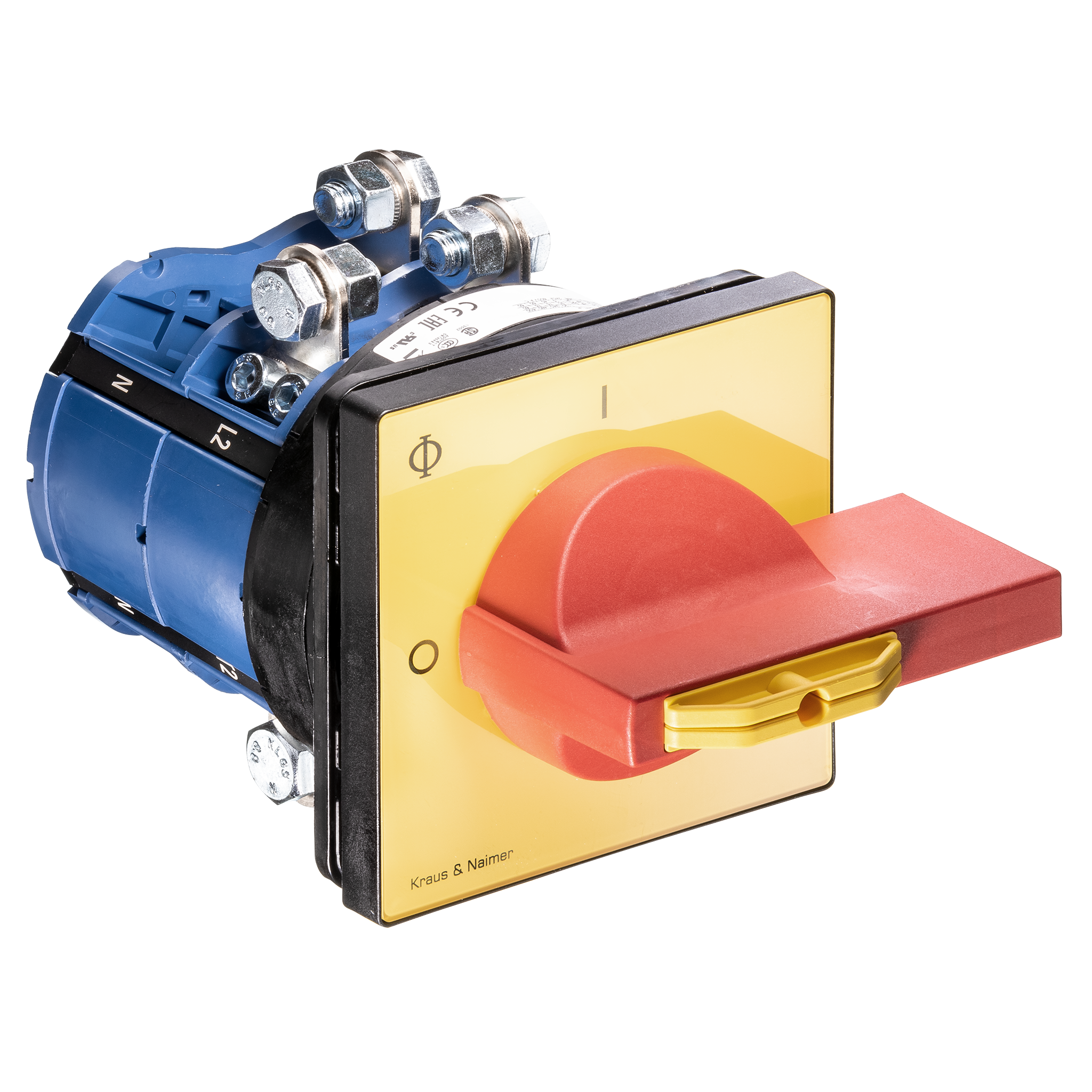 Hauptschalter; Ausschalter; 3-polig; 0-I; Fronteinbau 4-Loch; Sperrvorrichtung; Klemmenabdeckung
