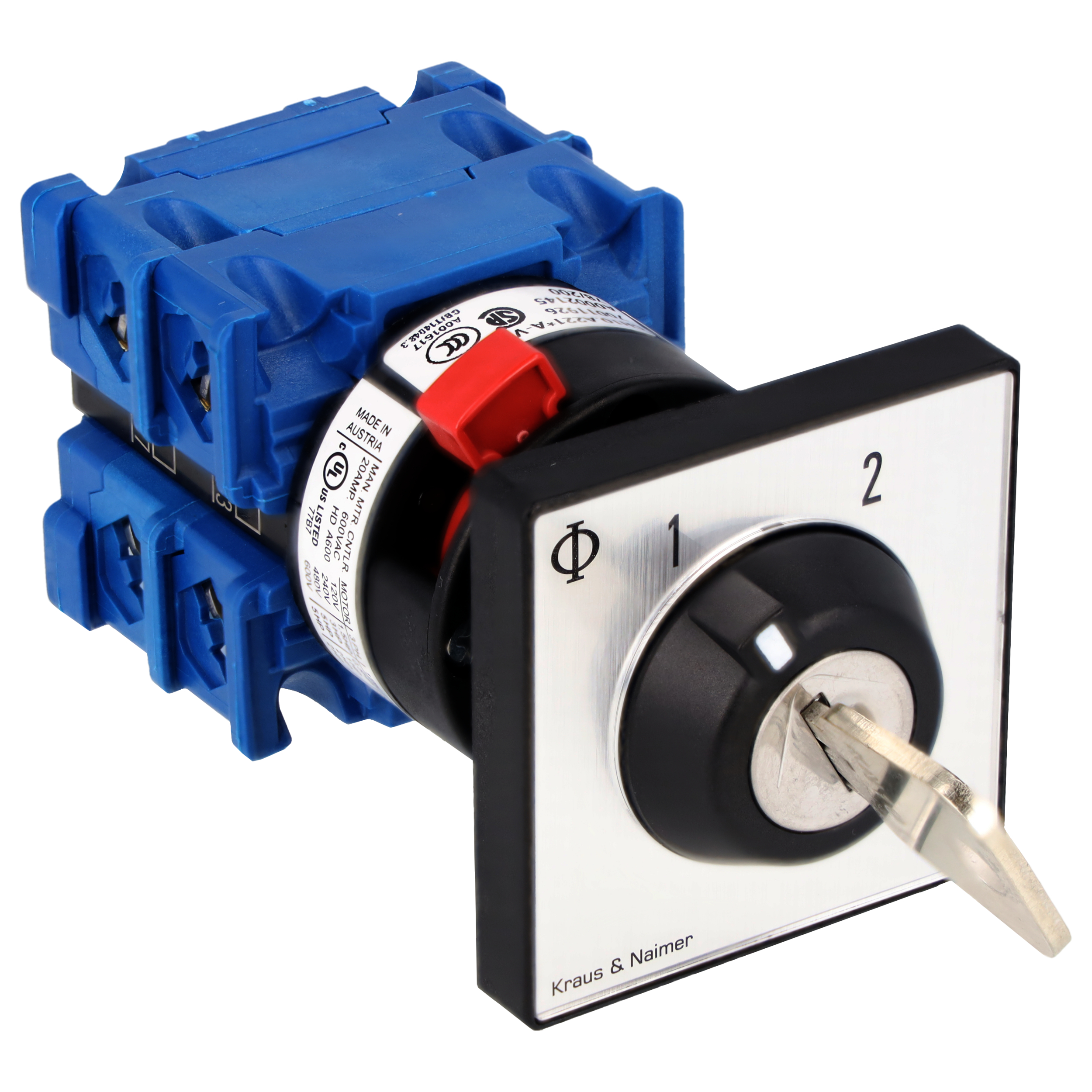 Schlüsselschalter; Umschalter o.0; 2-polig; 1-2; Zentralbefestigung; Schlüsseleinrichtung