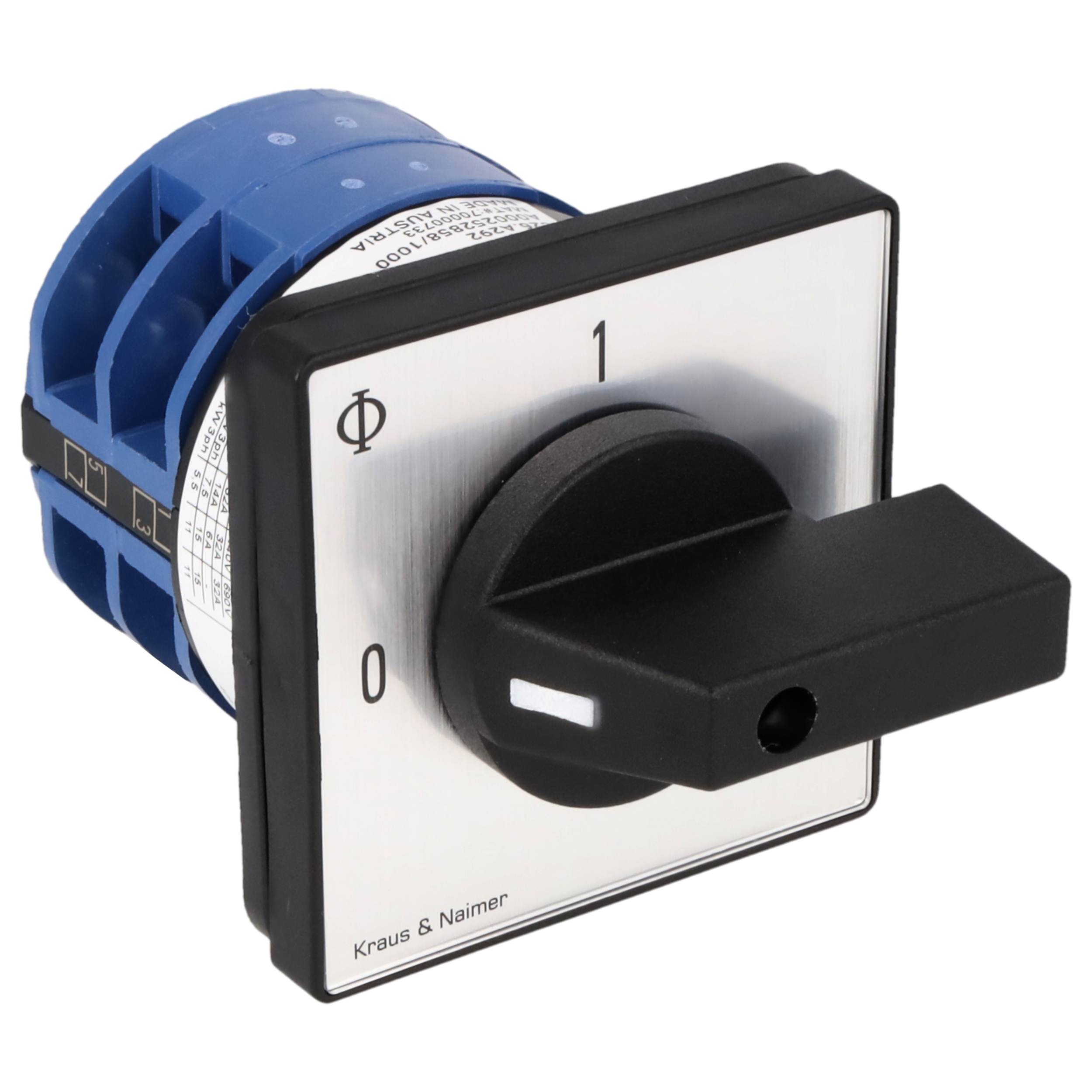 ON/OFF switch; 3-pole; 0-1; Panel mounting 4-hole