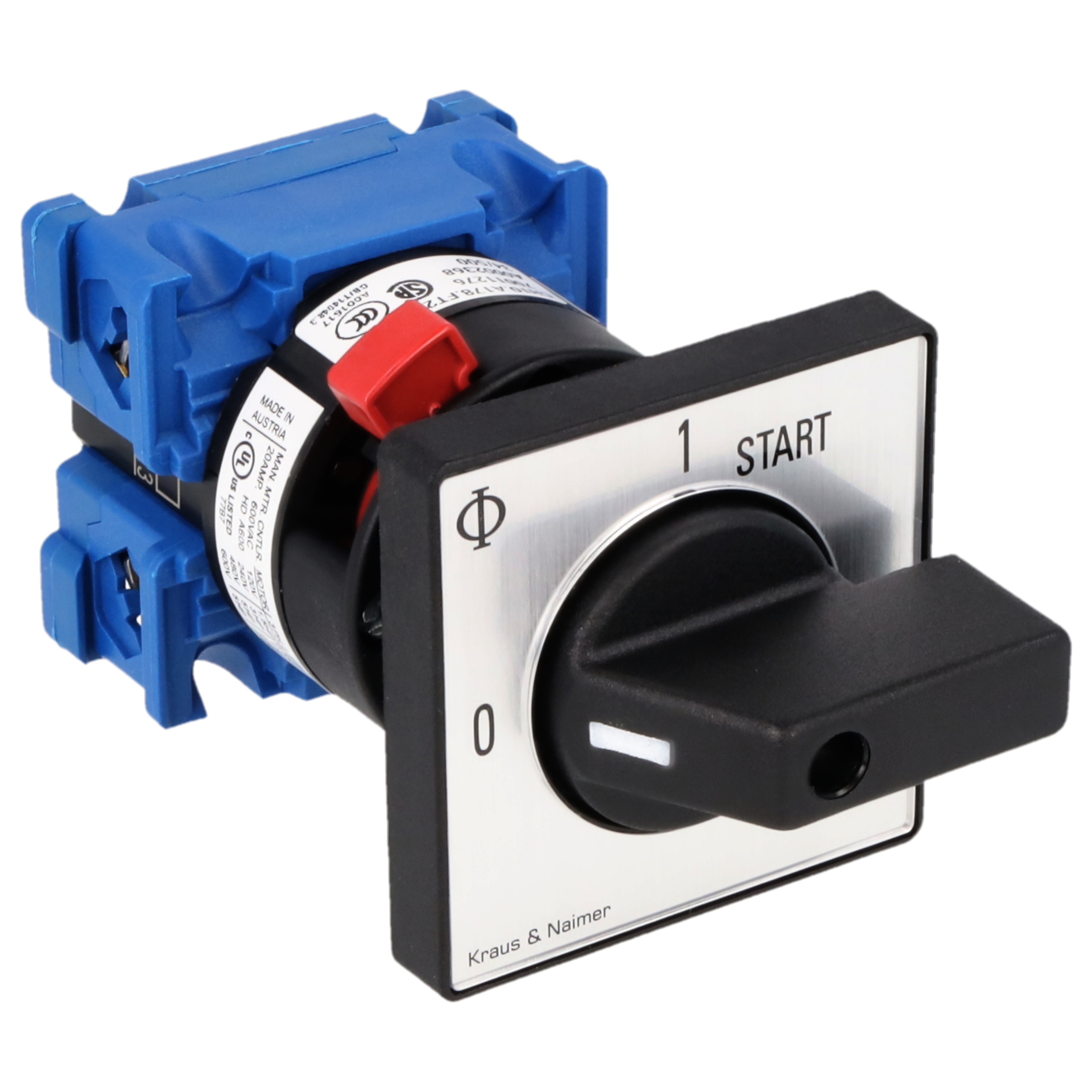 Start stop switch; 0-1-START; single hole mounting